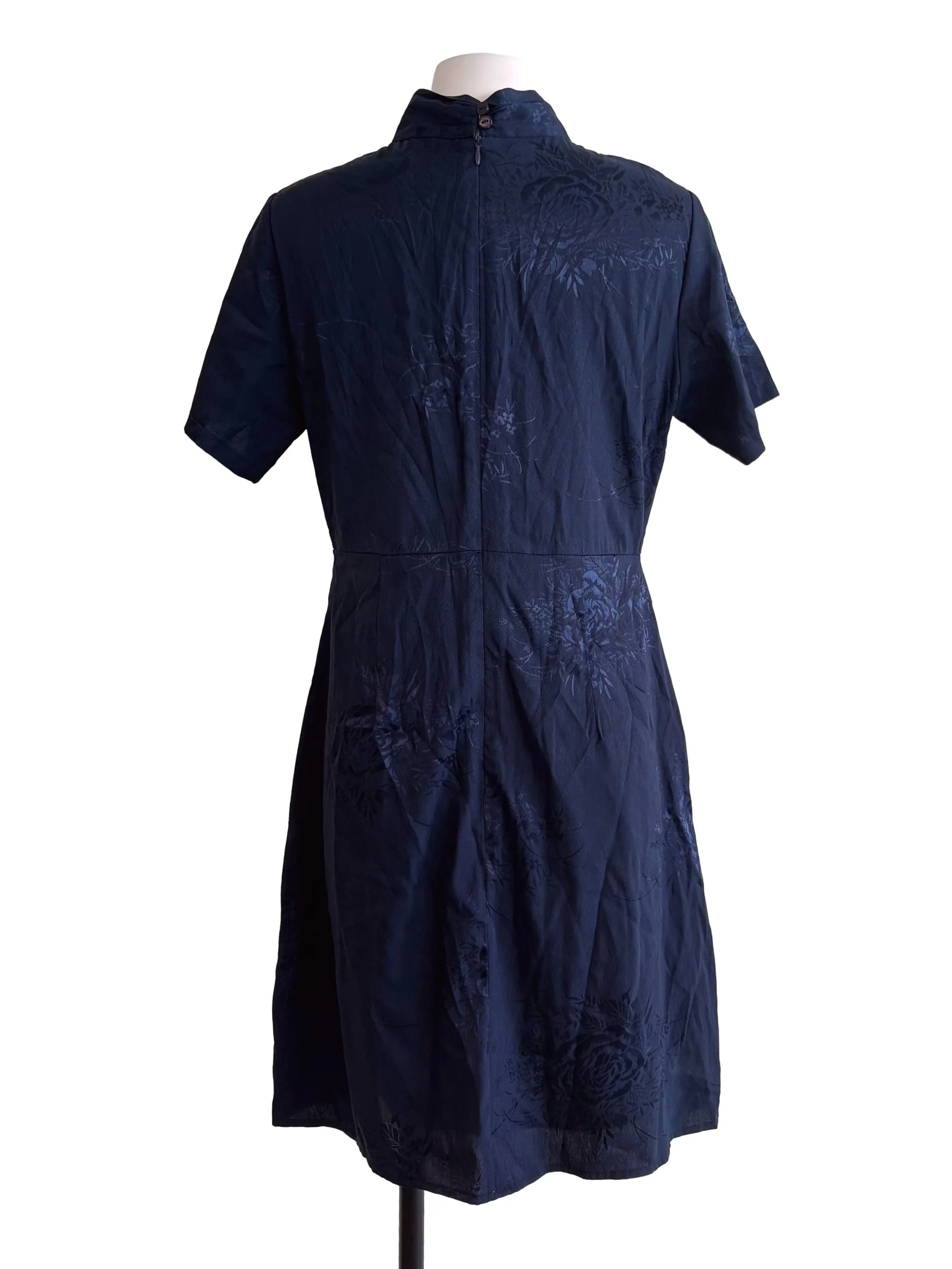 Navy Blue Flower Pattern Dress TCL - Image 2