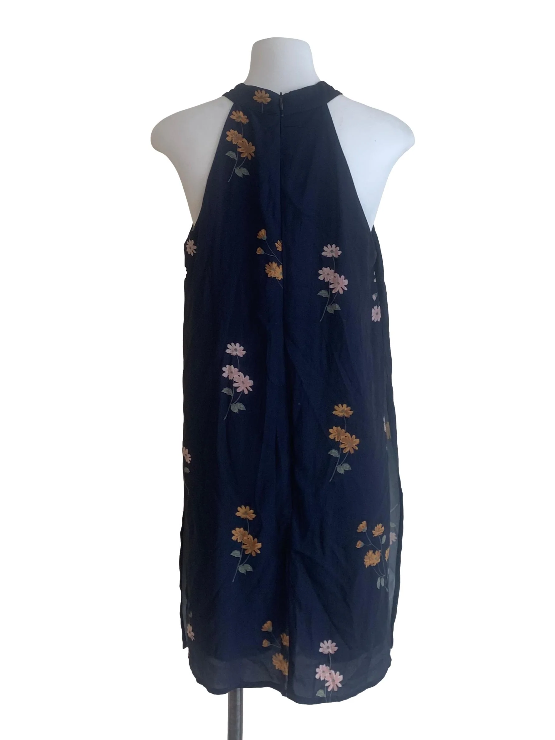 Navy Blue Flower Pattern Romper - Image 2