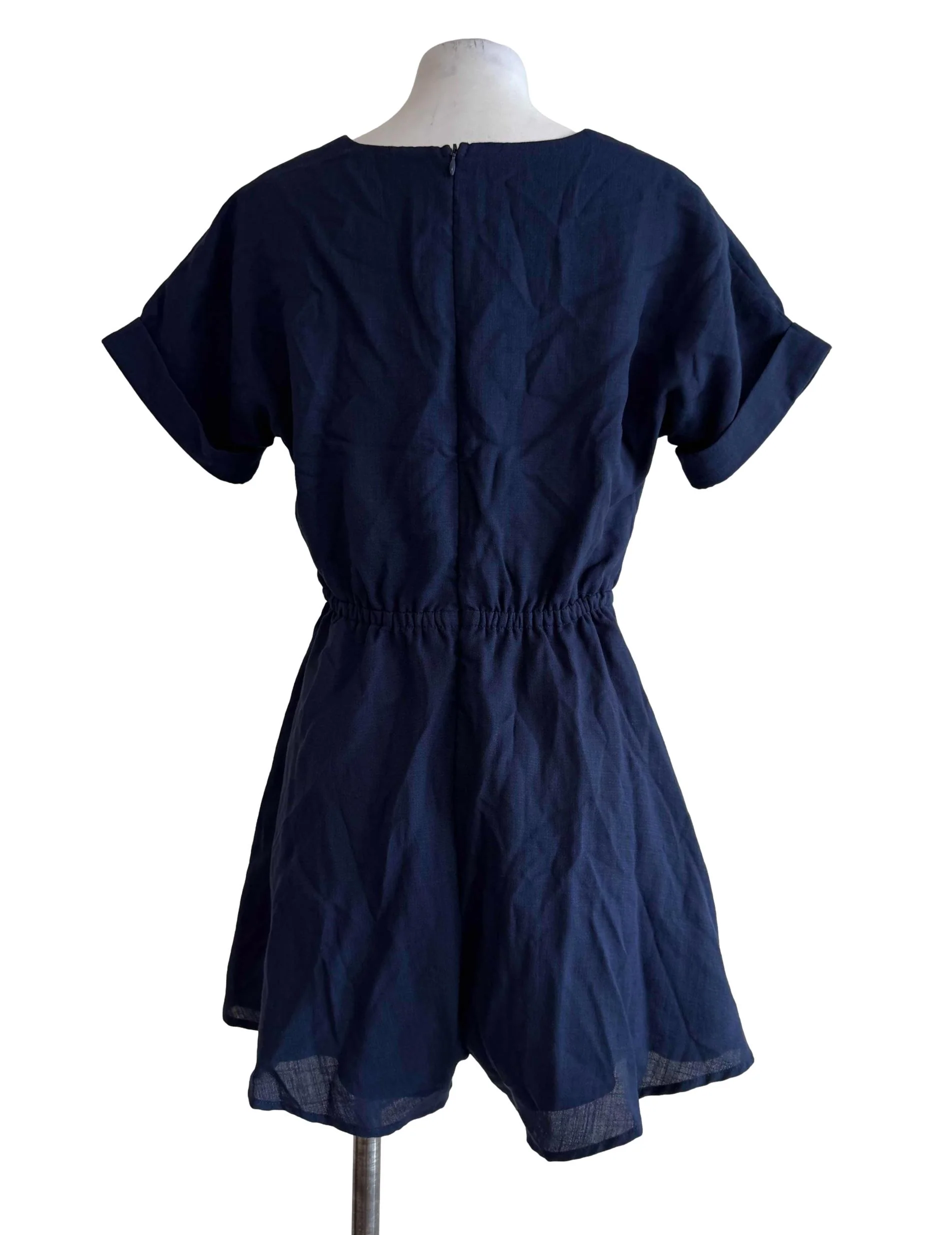 Navy Blue Front Button Romper - Image 2