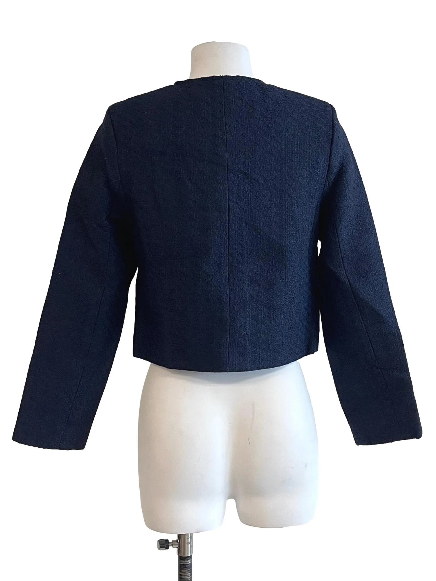 Navy Blue Gold Button Detail Jacket - Image 2