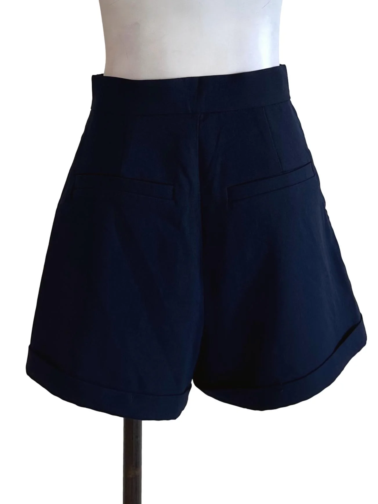 Navy Blue High Waist Shorts - Image 2
