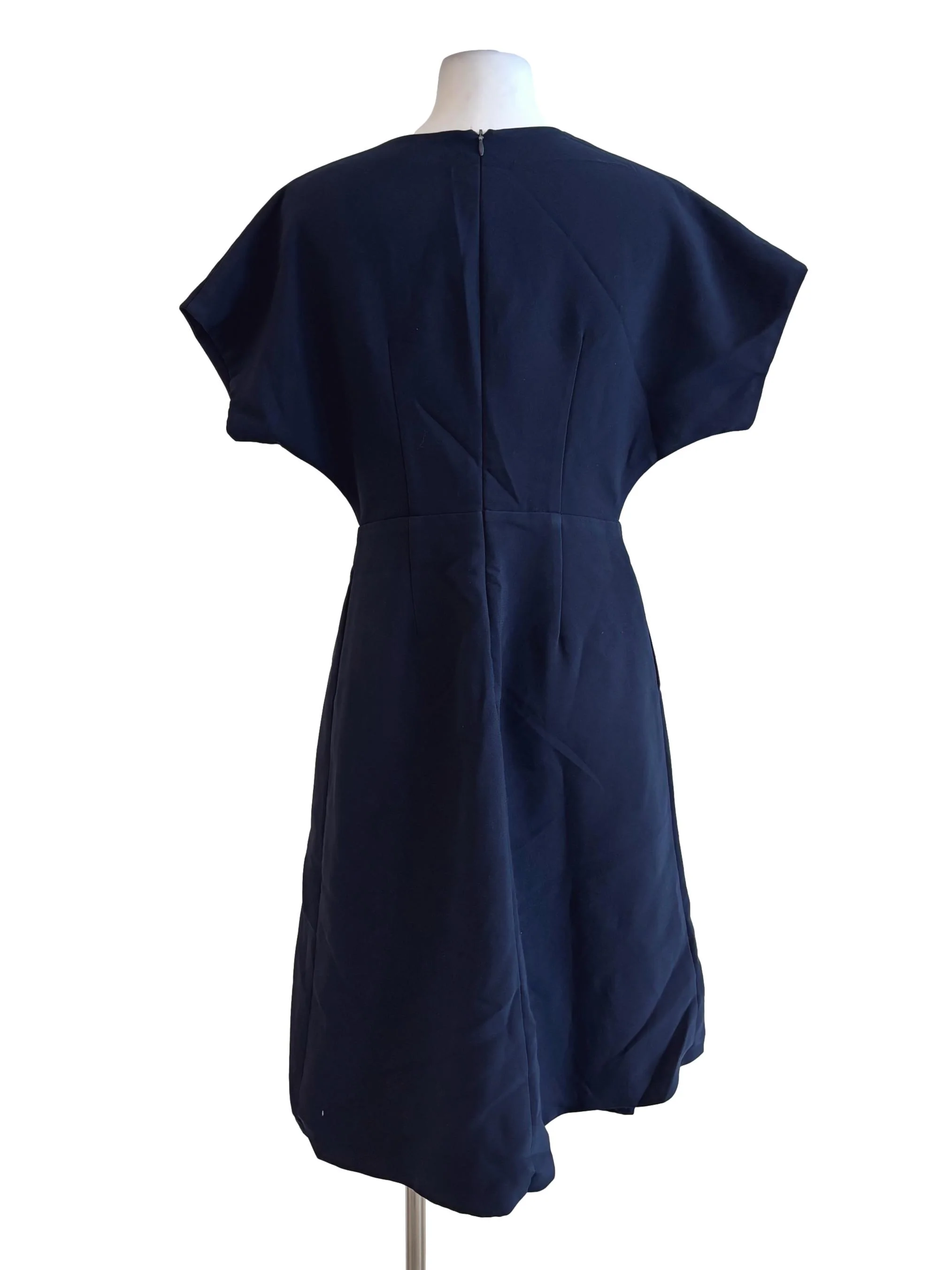 Navy Blue Kimono Sleeve A-Line Dress LB - Image 2