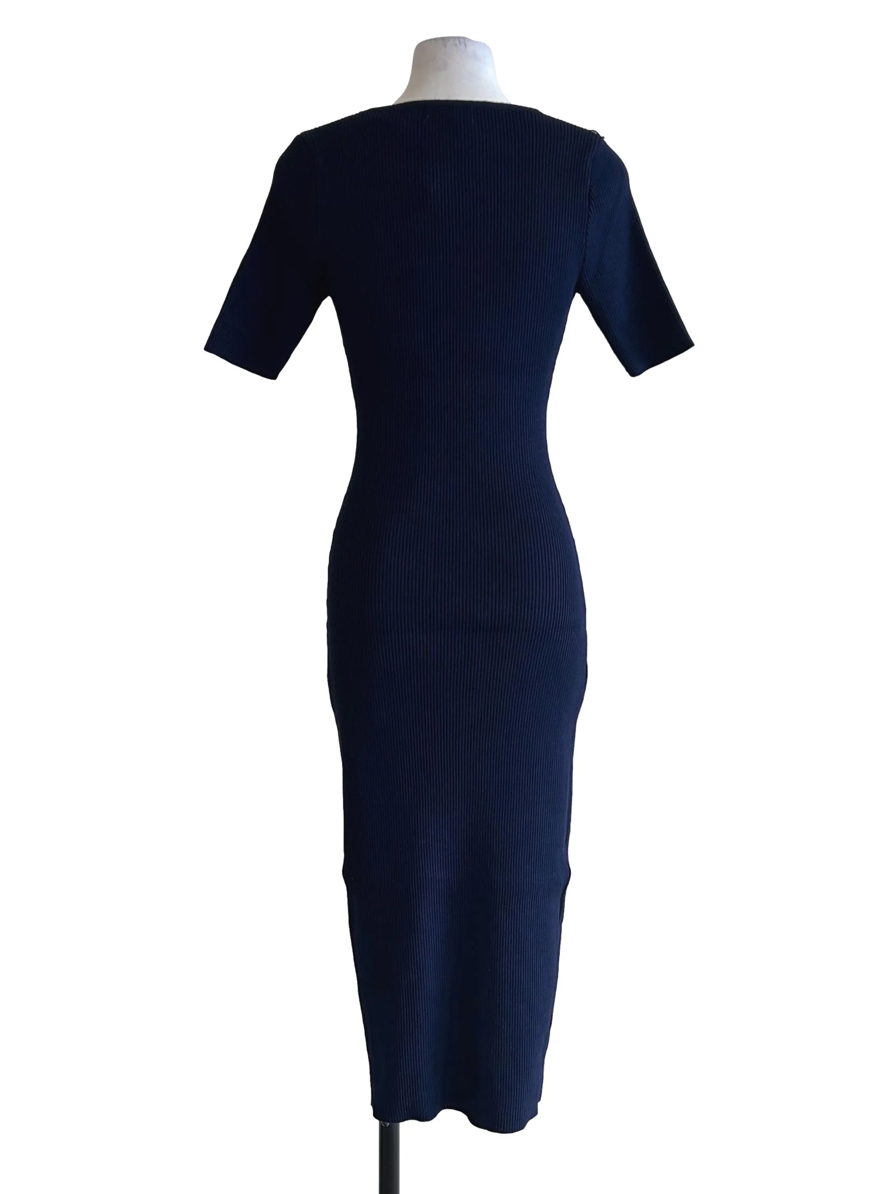 Navy Blue Knit Bodycon Dress - Image 2