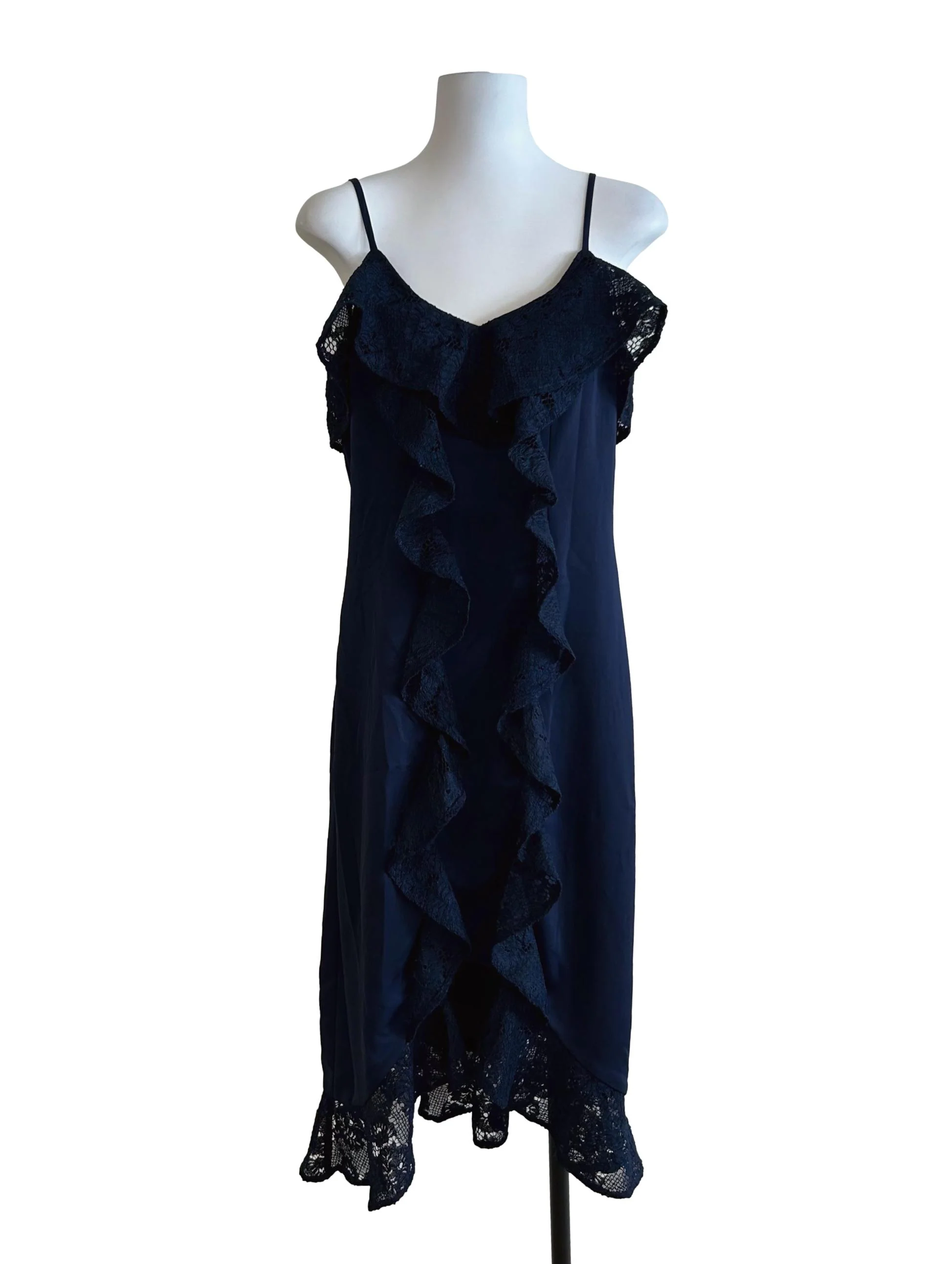 Navy Blue Lace Cami Dress