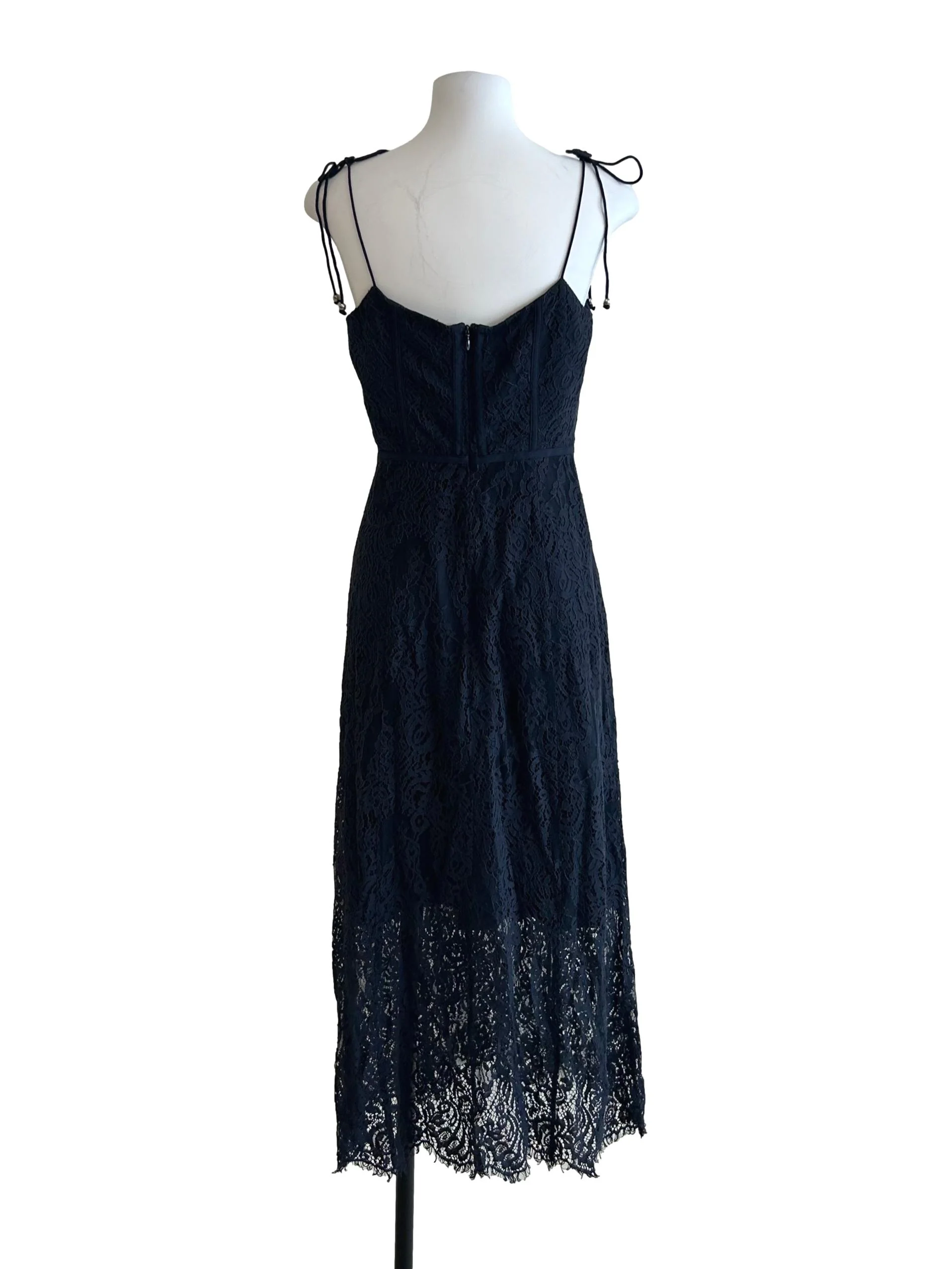 Navy Blue Lace Spaghetti Strap Dress - Image 2