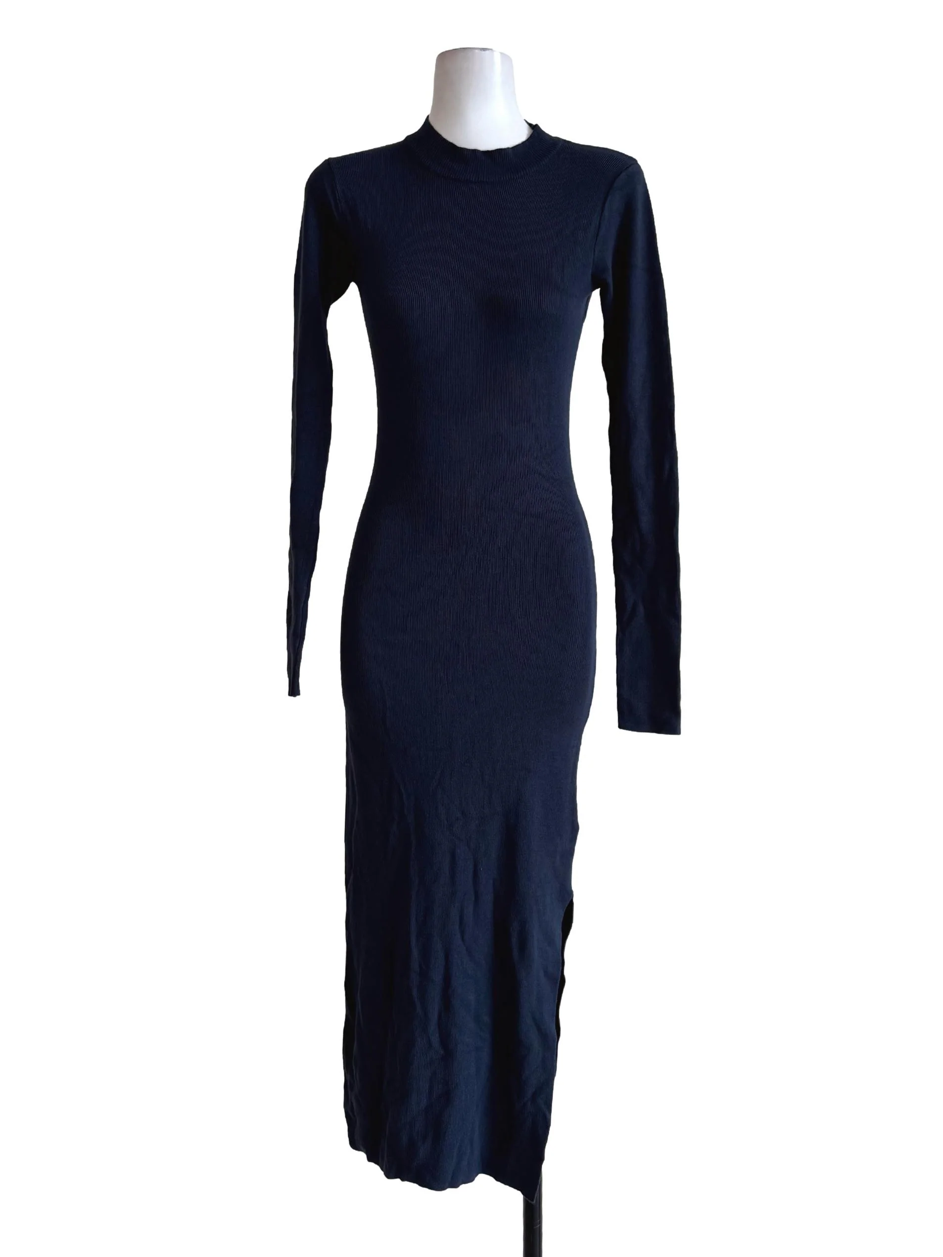 Navy Blue Long Sleeve Bodycon Dress