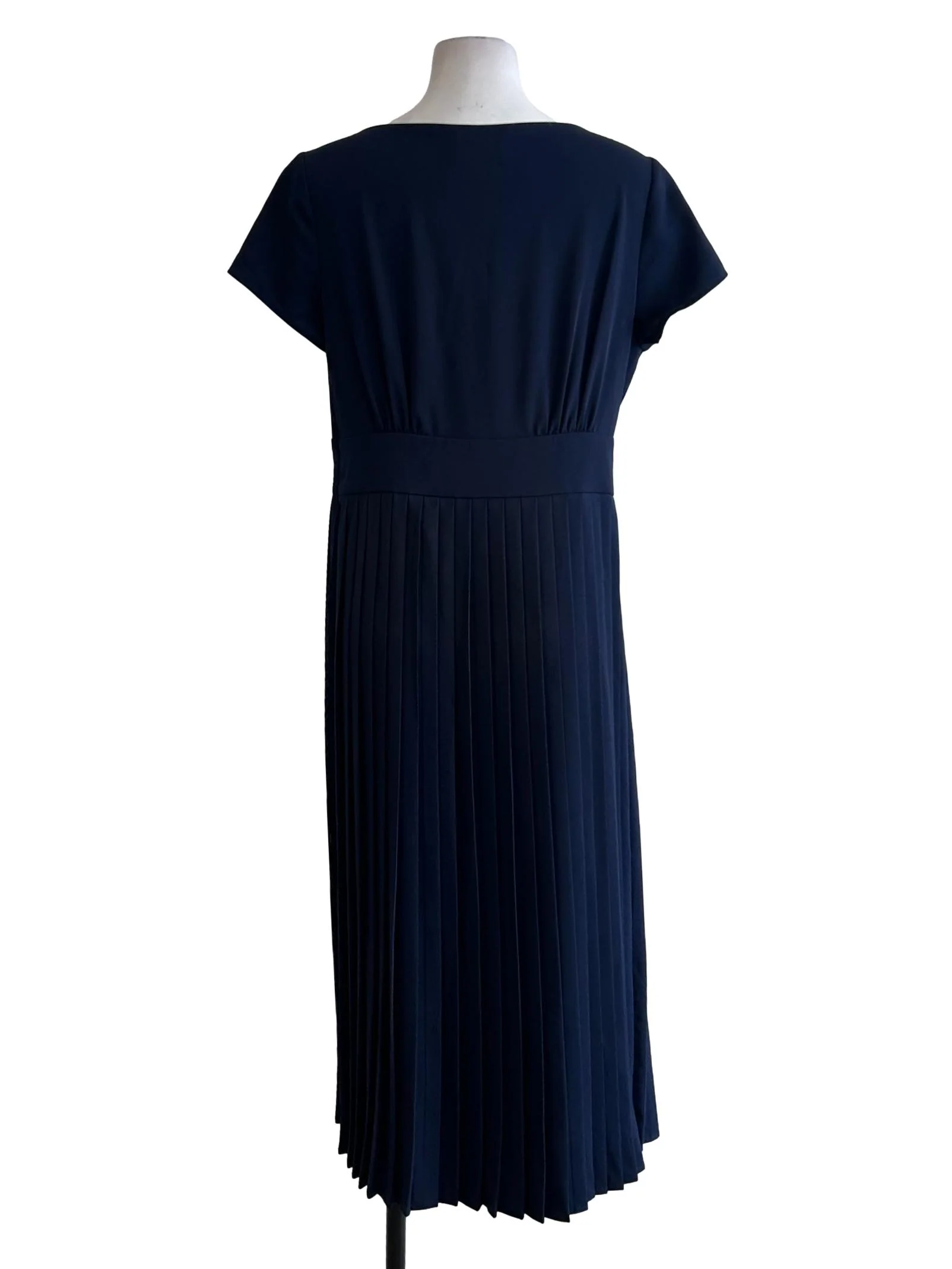 Navy Blue Pleated Dress OSN - Image 2