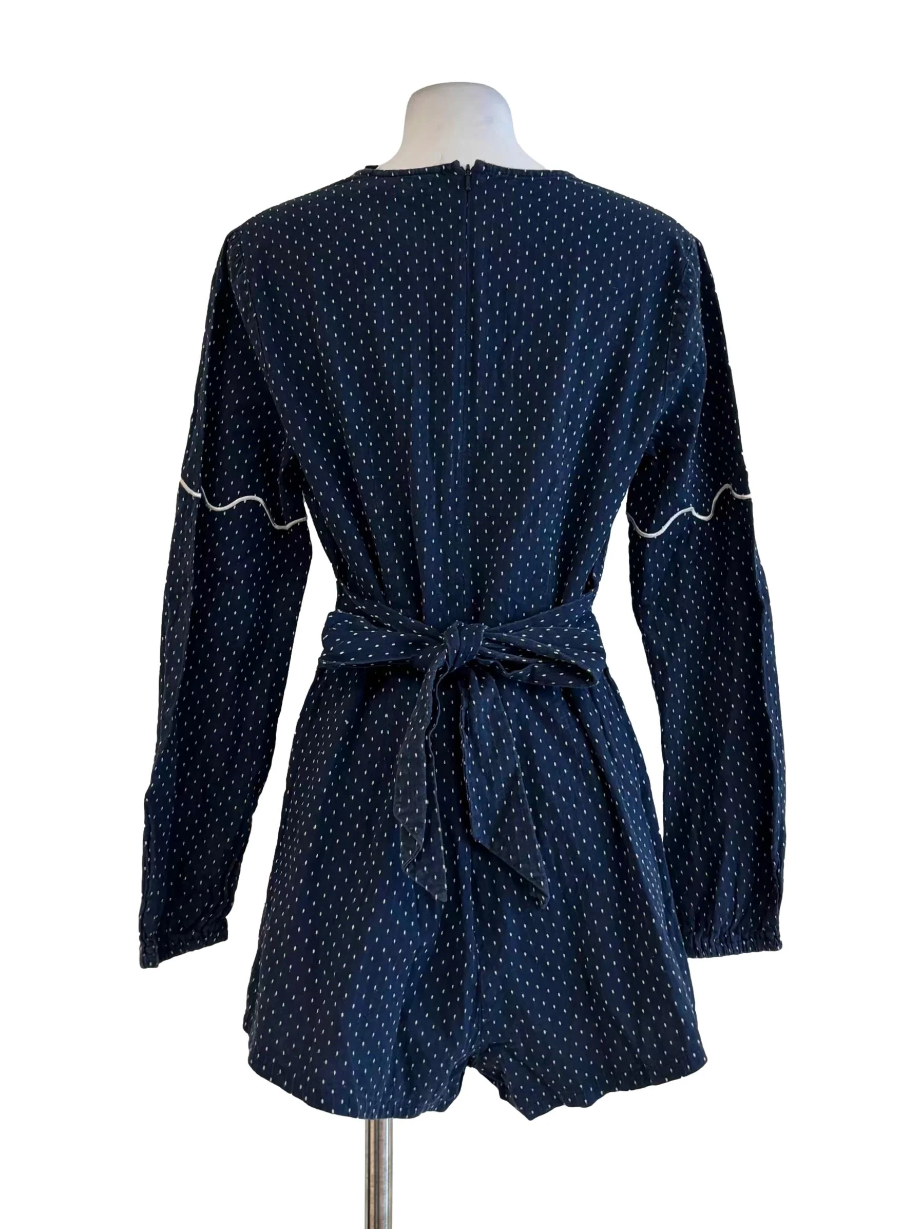 Navy Blue Polka Dot Rompers - Image 2