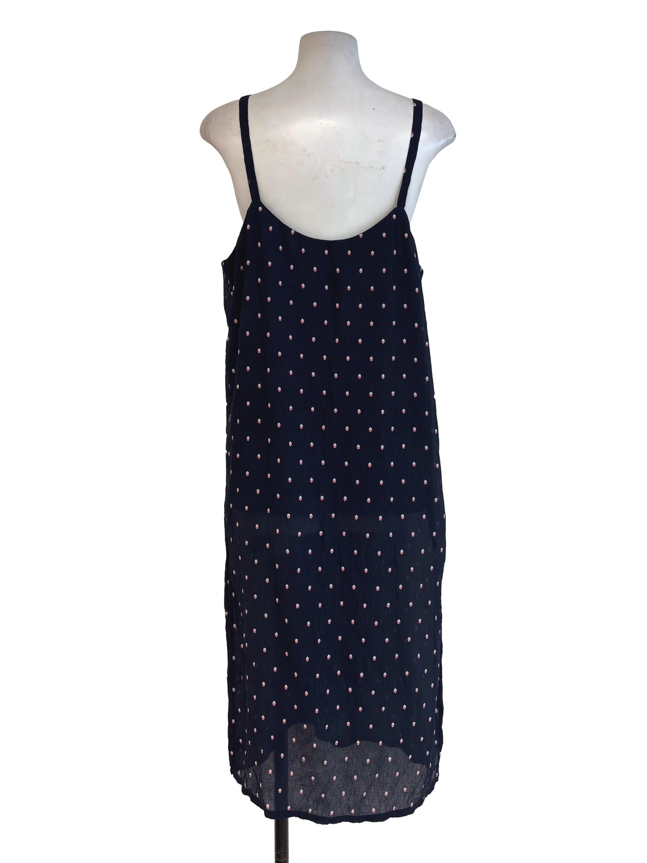 Navy Blue Print Slip Midi Dress - Image 2
