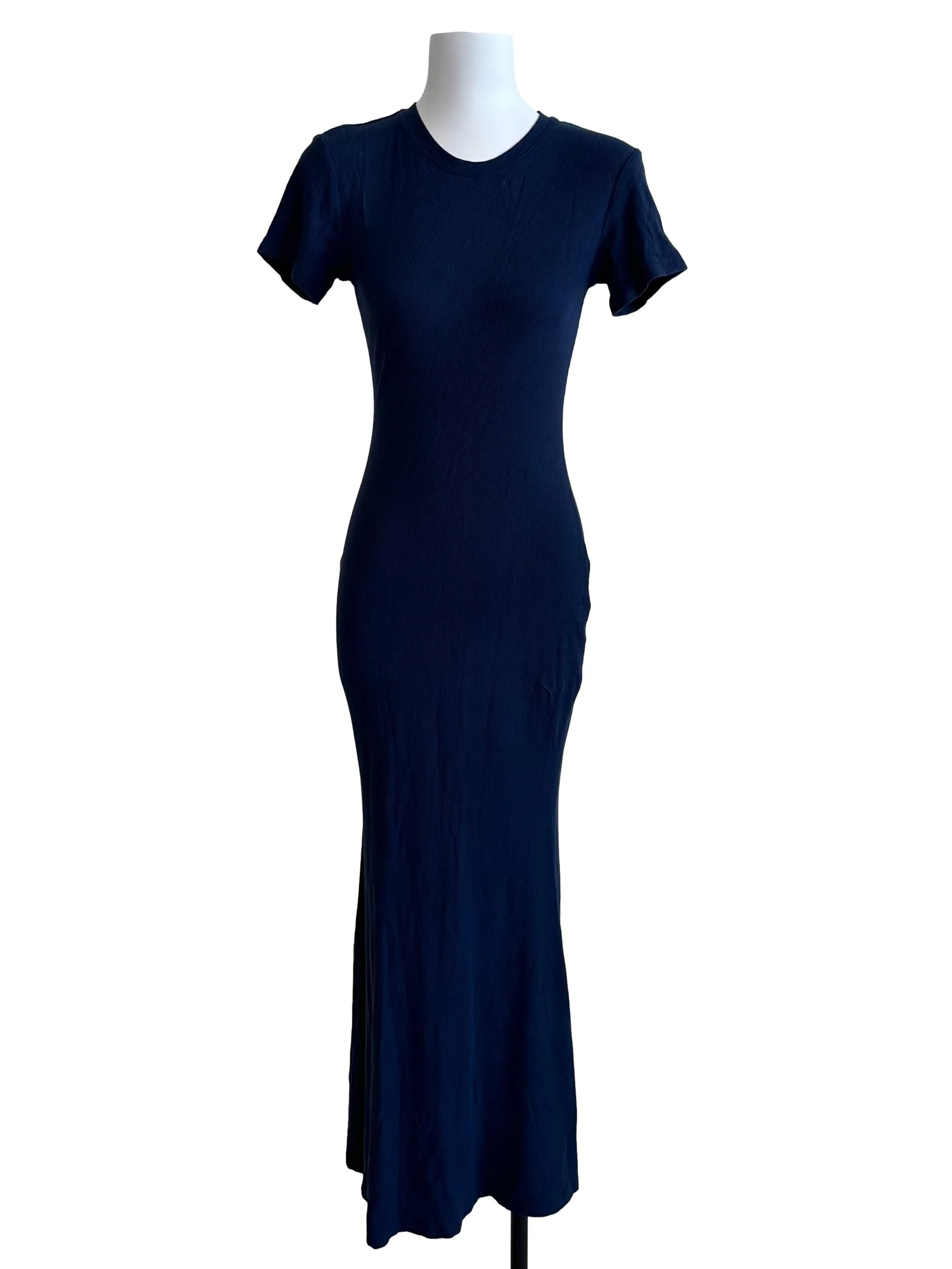 Navy Blue Round Neck Bodycon Dress