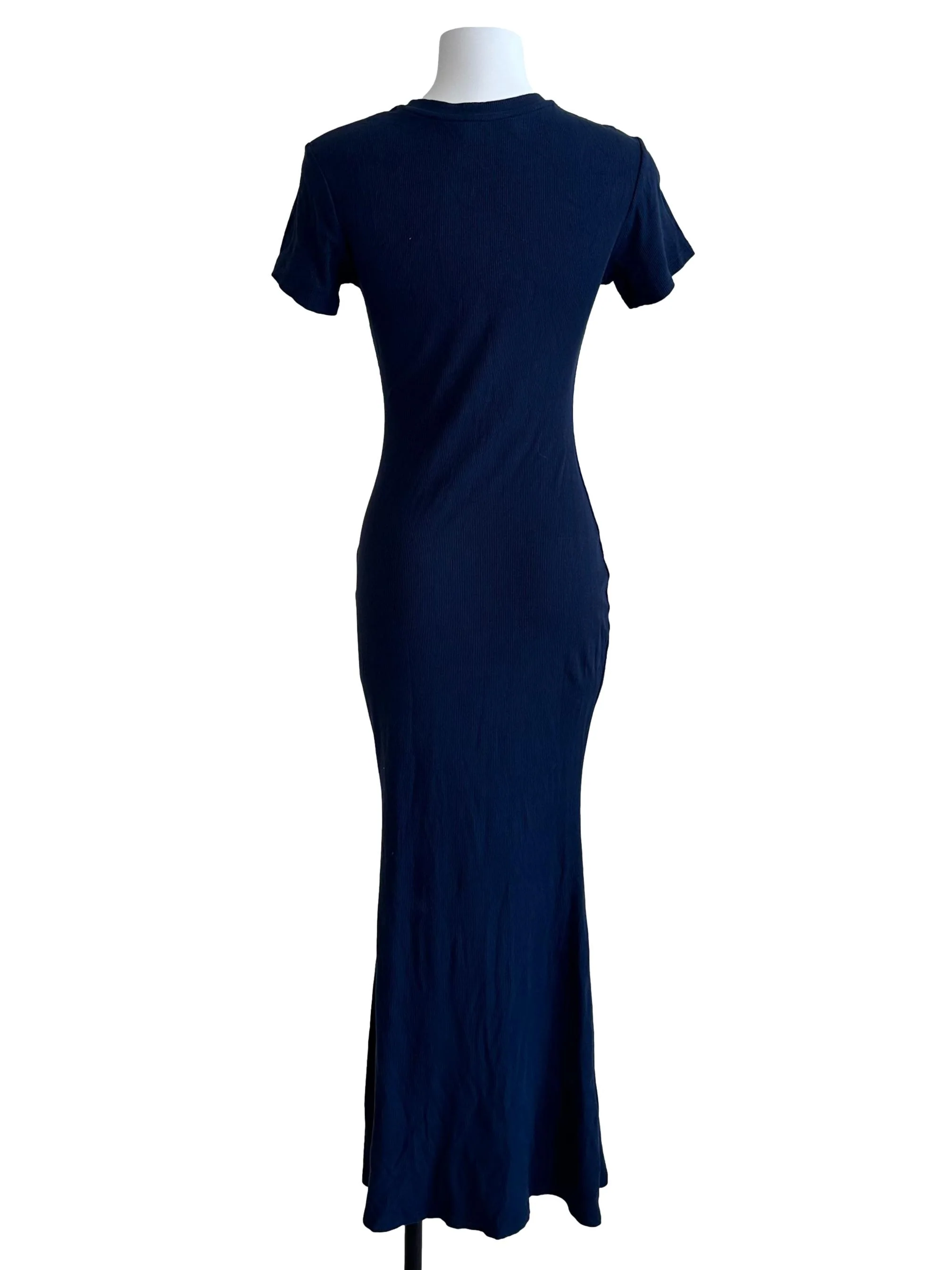 Navy Blue Round Neck Bodycon Dress - Image 2