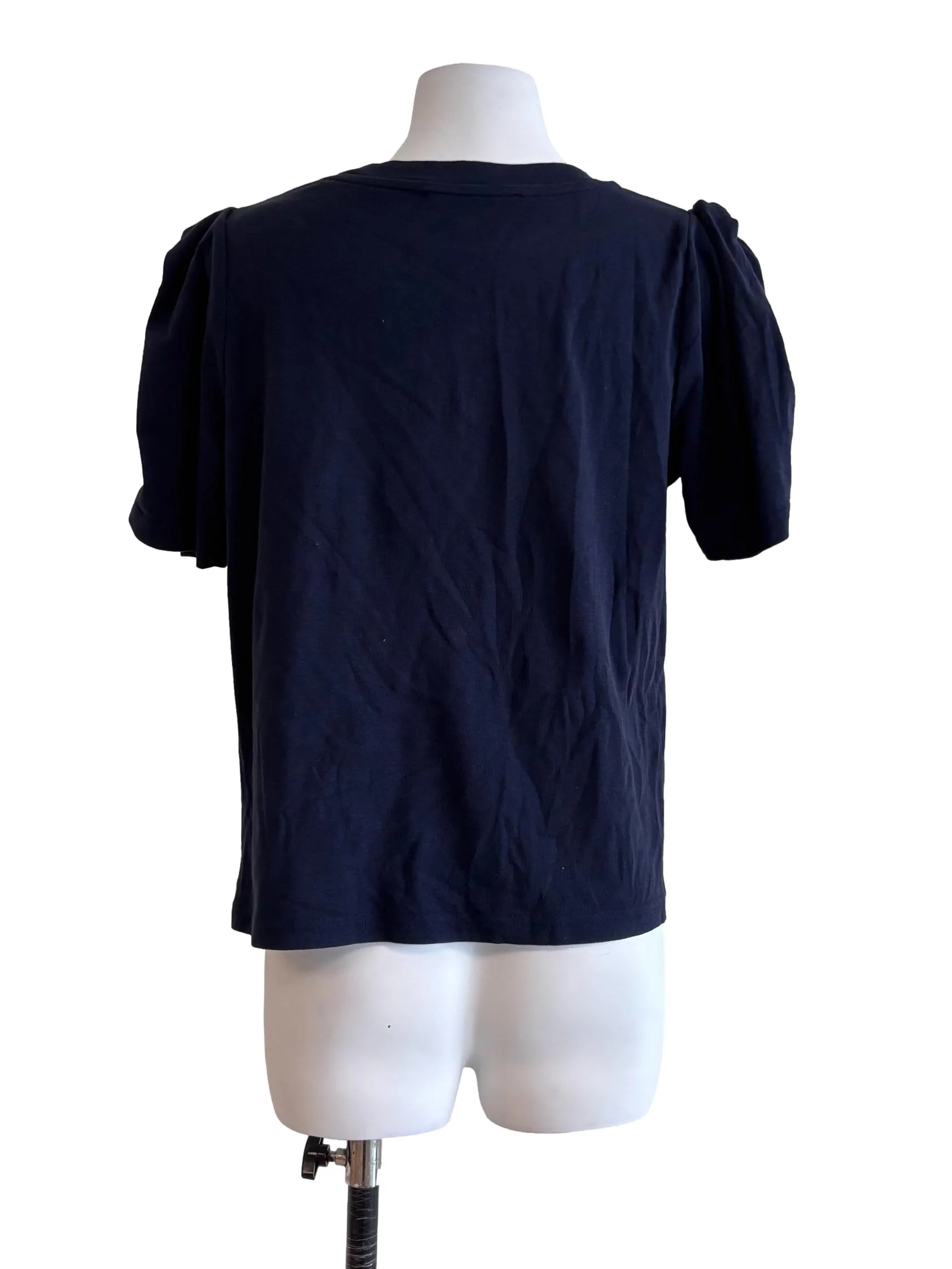 Navy Blue Round Neck Tee - Image 2