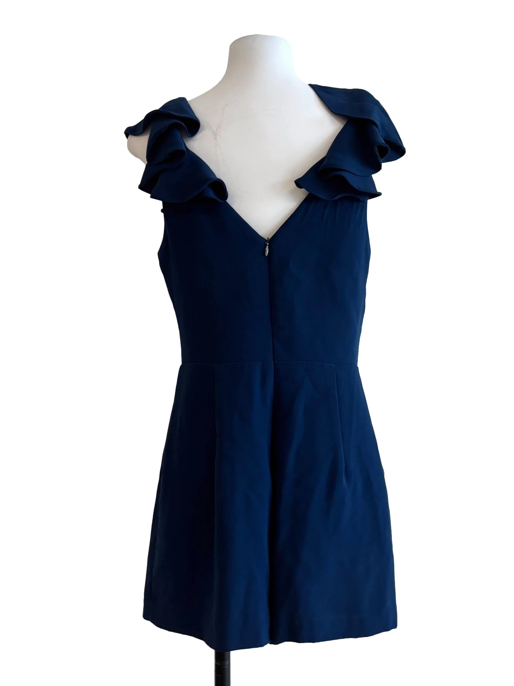 Navy Blue Ruffle Sleeveless Romper - Image 2
