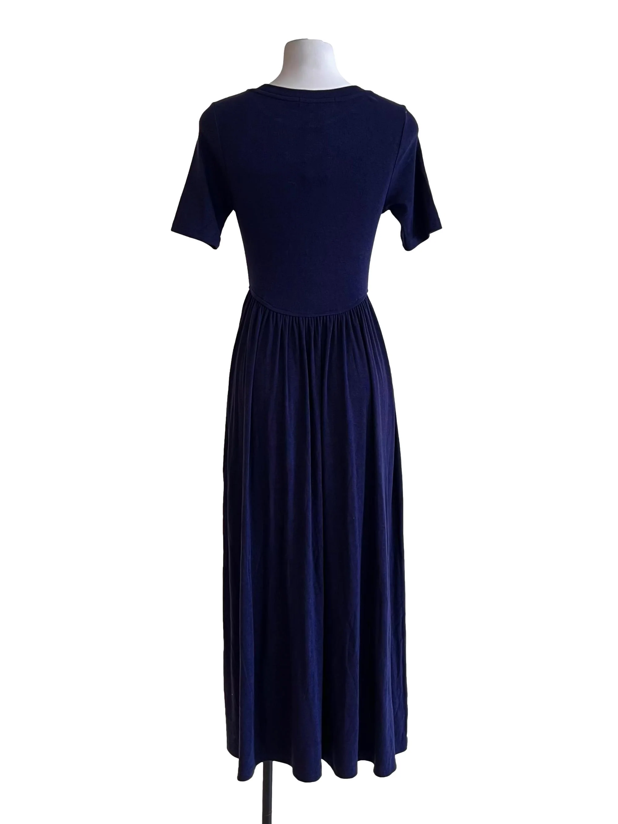 Navy Blue Short Sleeve Midi Dress - Image 2