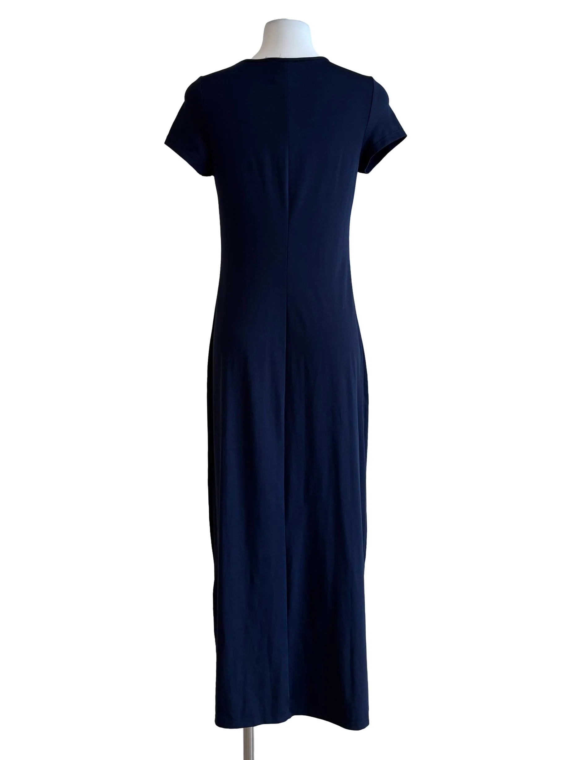 Navy Blue Short Sleeve Shirt Dress - Image 2