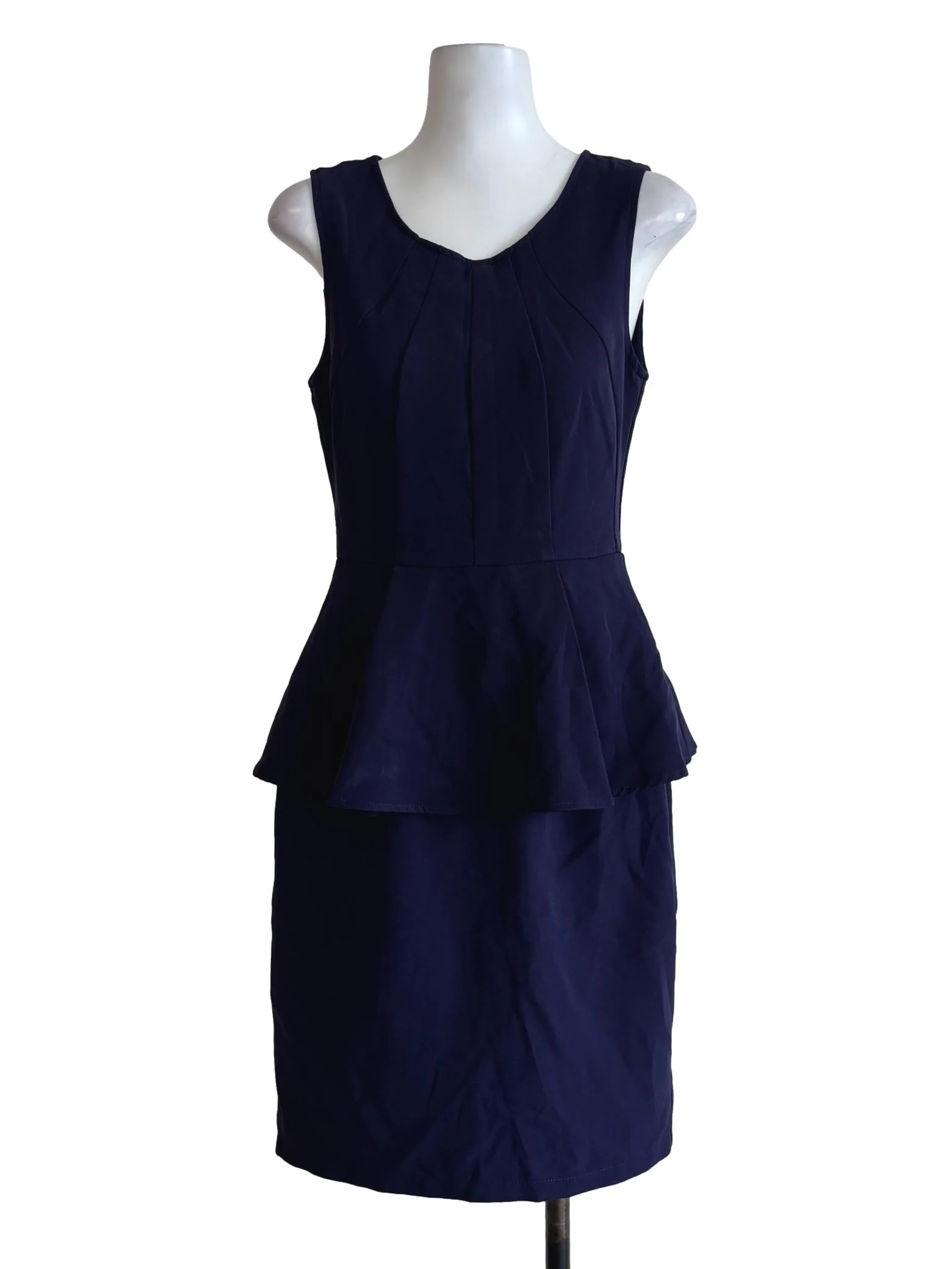 Navy Blue Sleeveless A-Line Dress