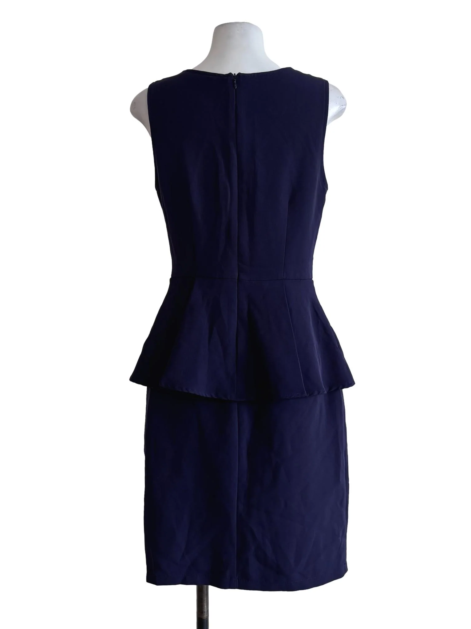 Navy Blue Sleeveless A-Line Dress - Image 2