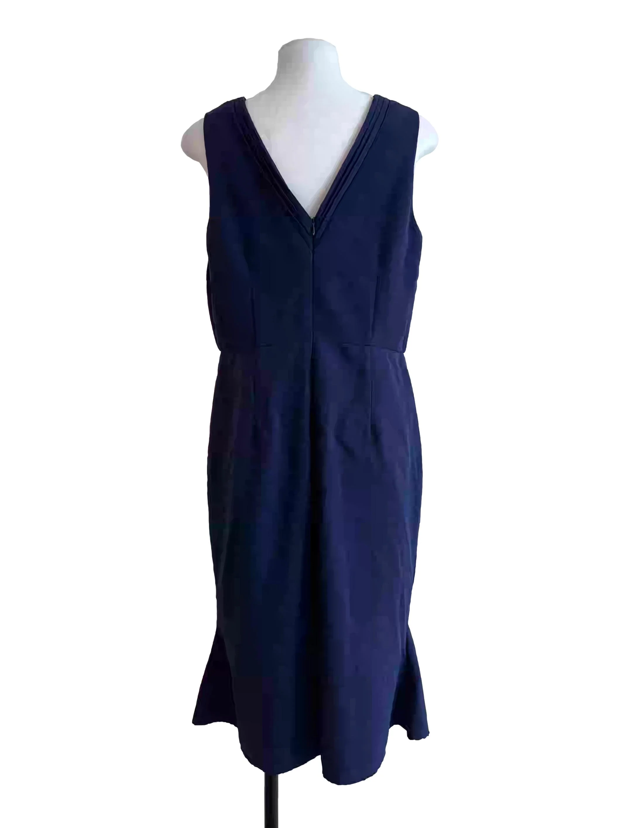 Navy Blue Sleeveless Pencil Dress - Image 2