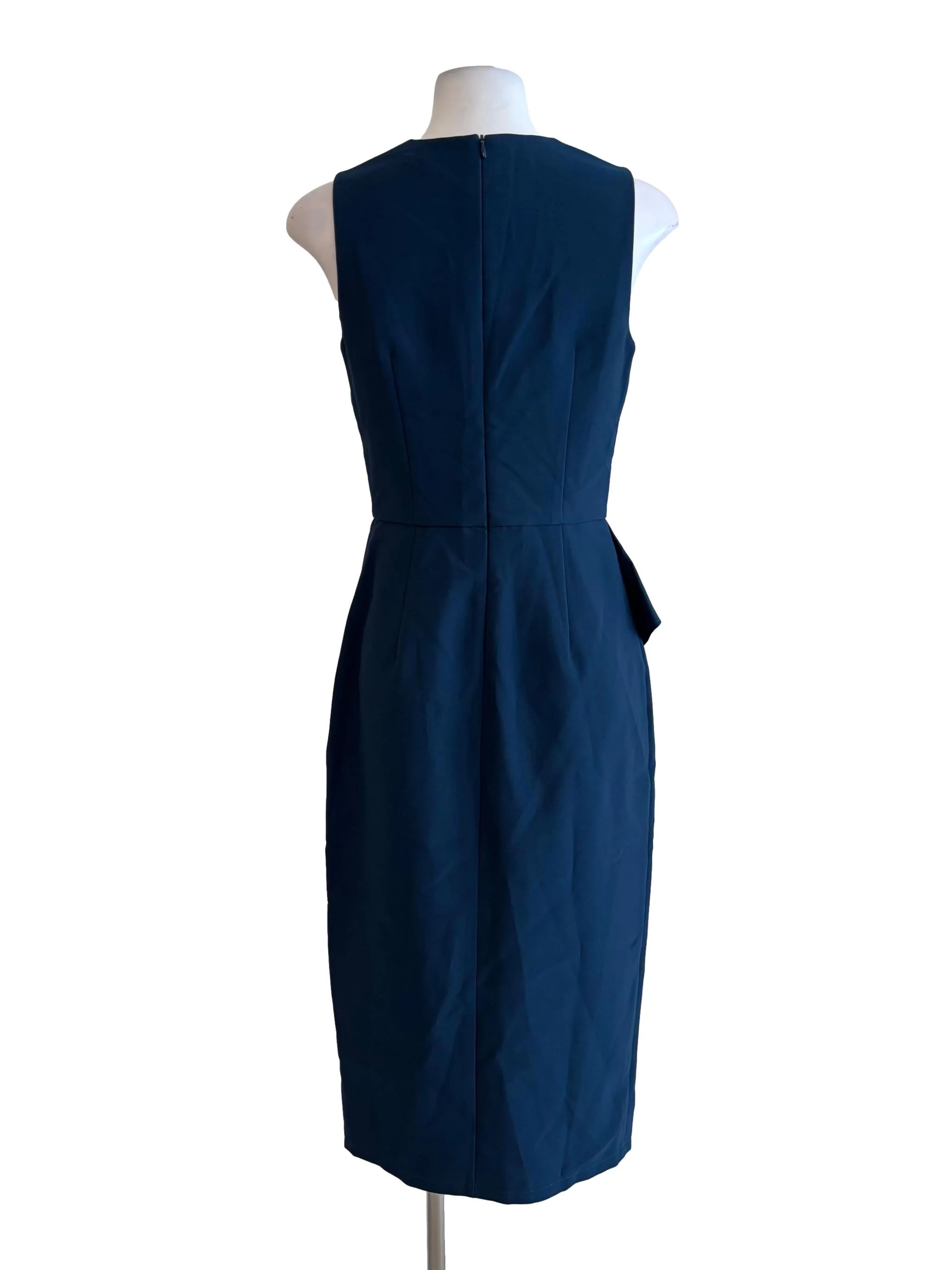 Navy Blue Sleeveless Peplum Dress - Image 2