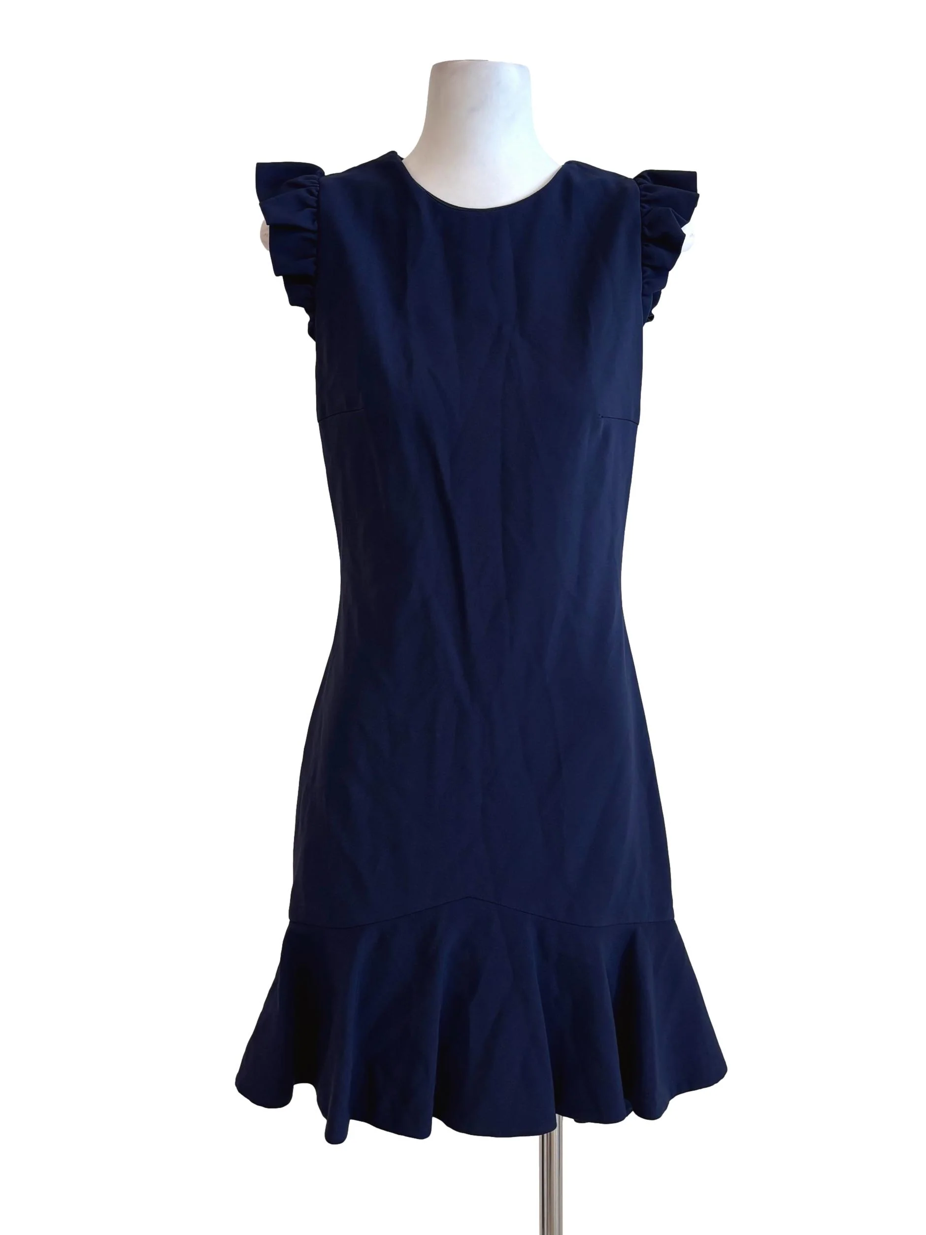 Navy Blue Sleeveless Sheath Dress