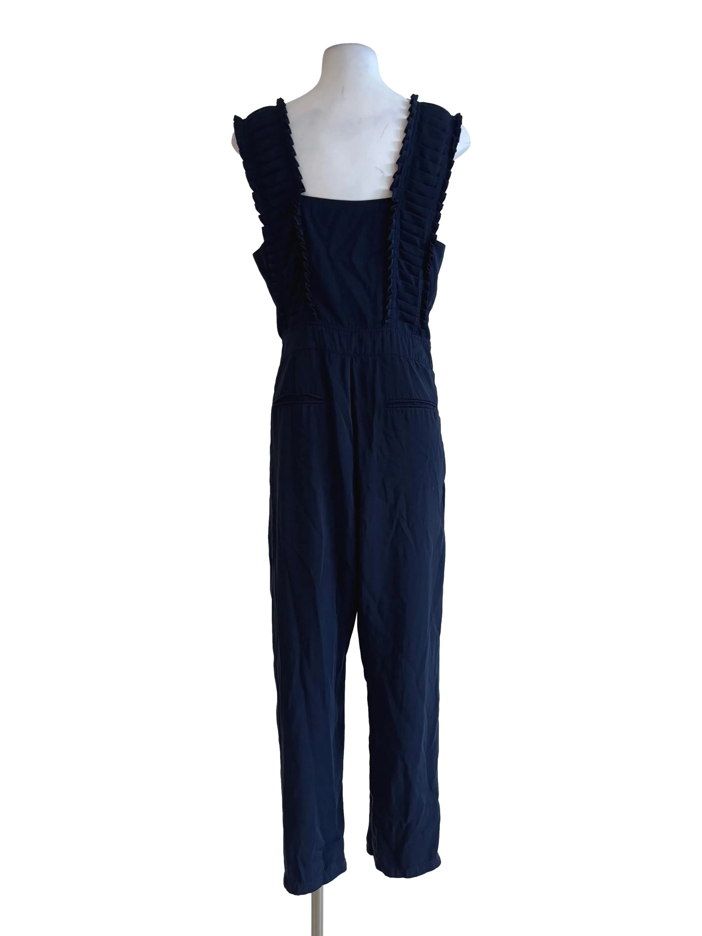 Navy Blue Sleeveless Slim Fit Jumpsuit - Image 2