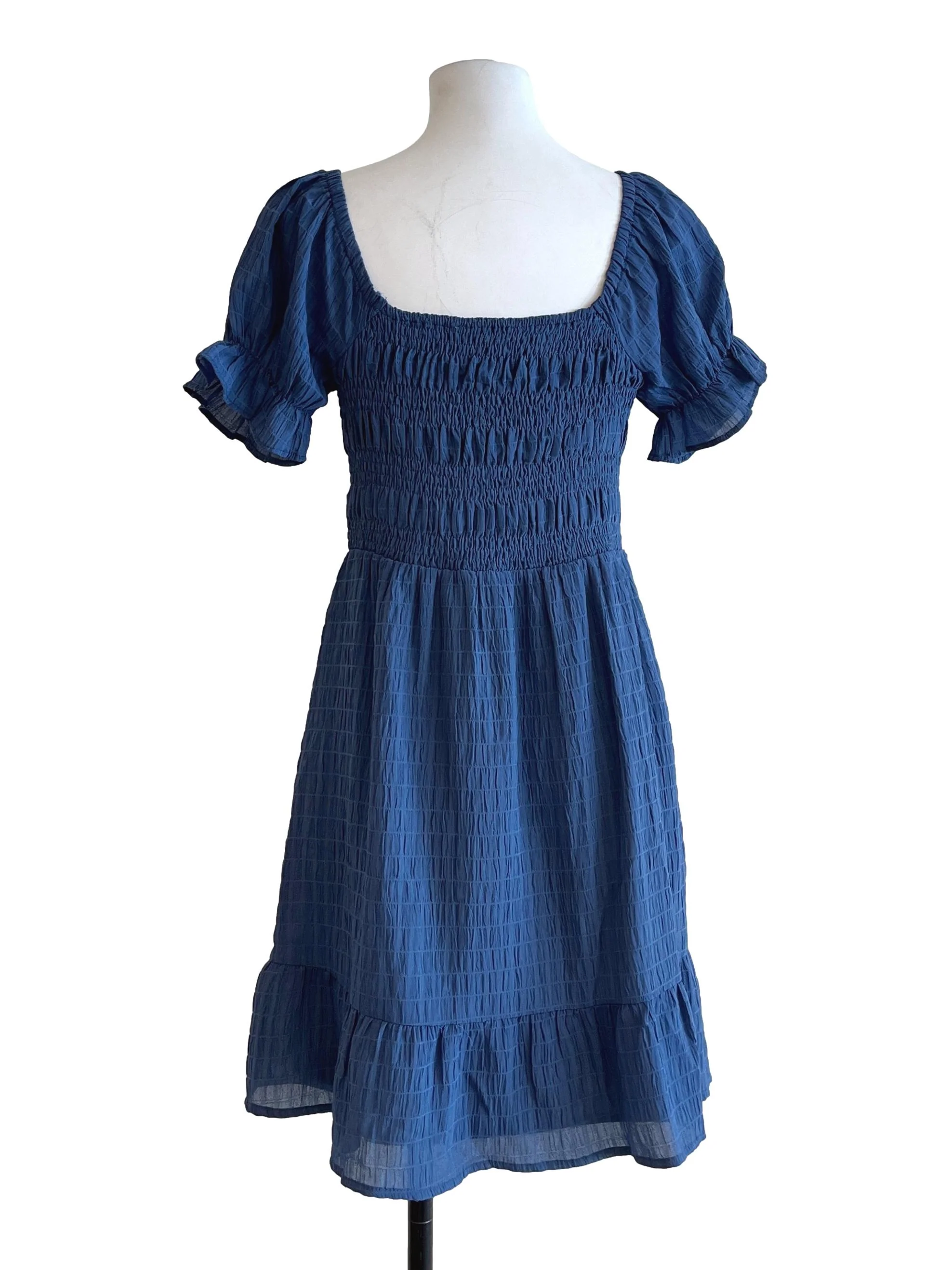 Navy Blue Square Mini Dress - Image 2