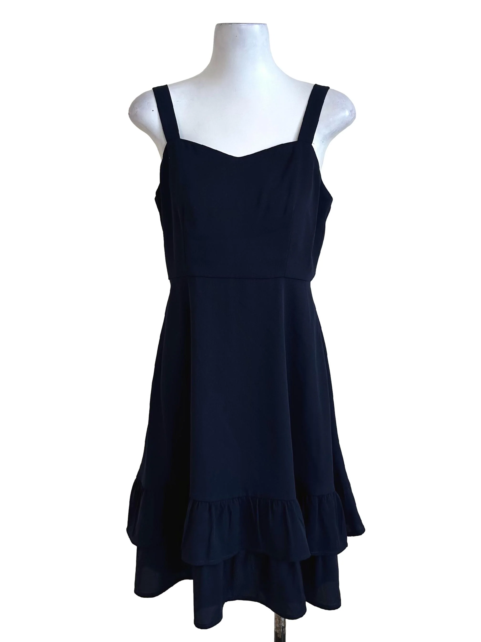 Navy Blue Sweetheart Ruffle Dress