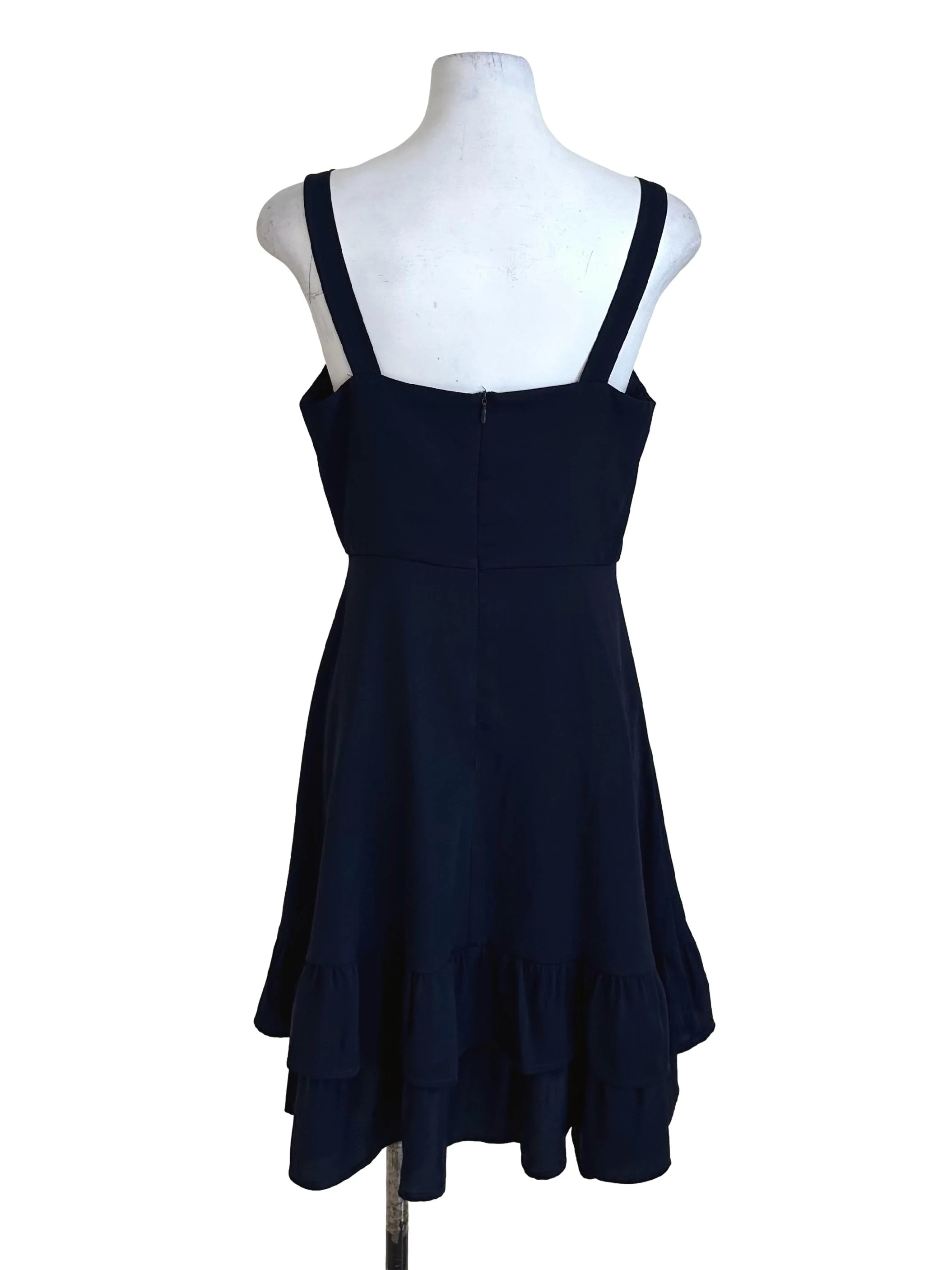 Navy Blue Sweetheart Ruffle Dress - Image 2