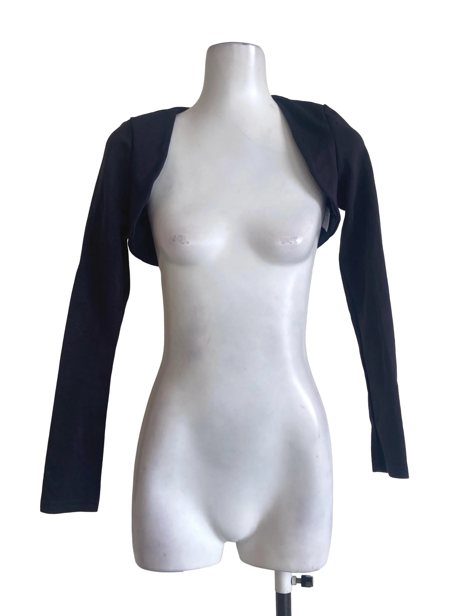 Navy Blue Twill Crop Cardigan