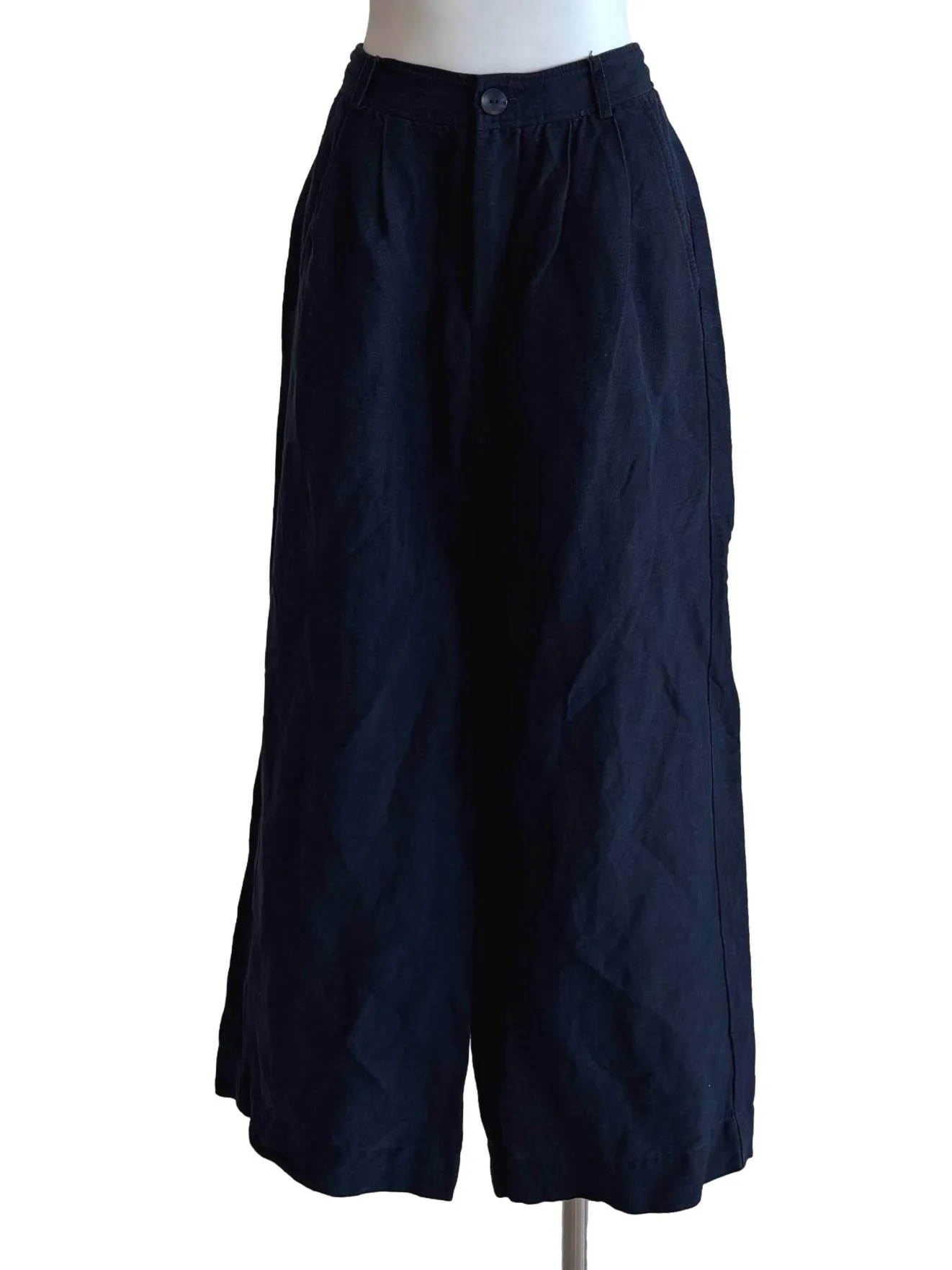 Navy Blue Wide Leg Pants