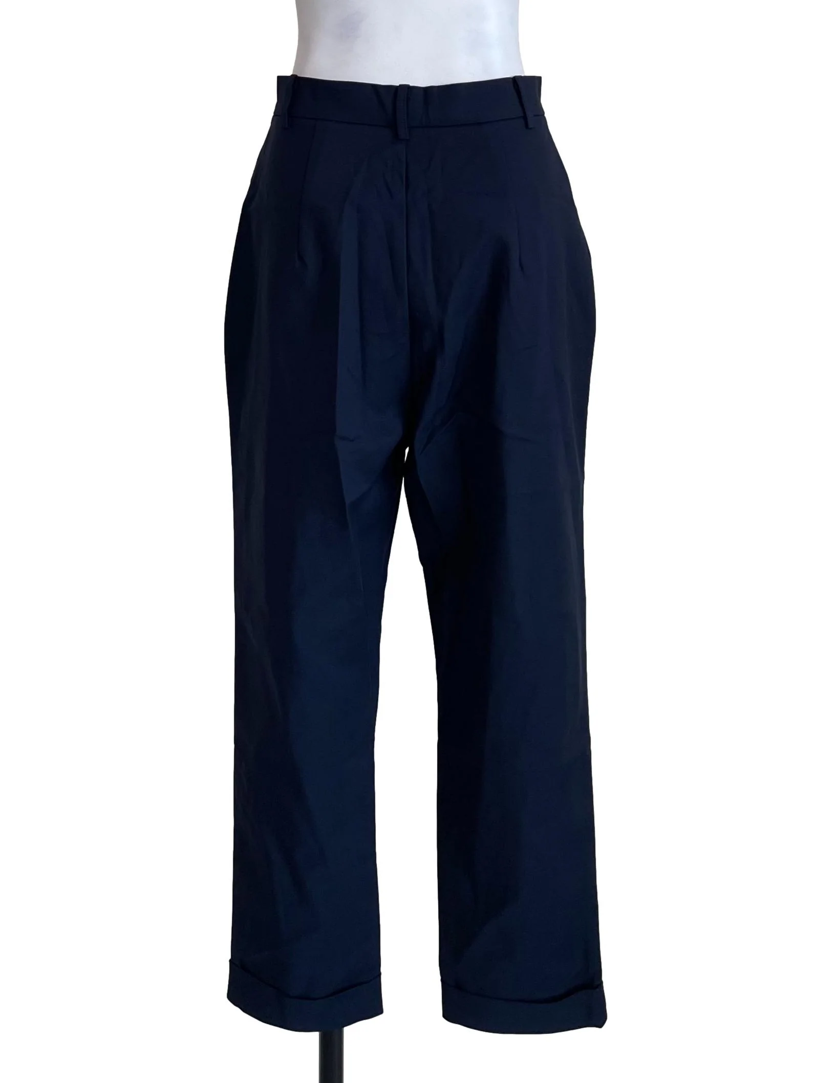 Navy Cuffed Formal Trousers - Image 2