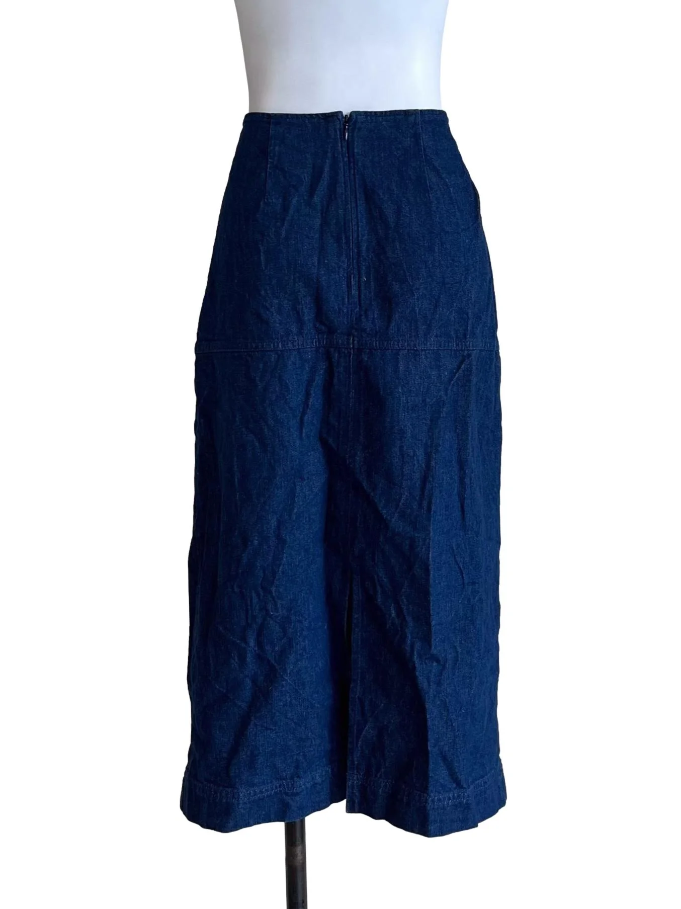 Navy Denim Midi Skirt - Image 2