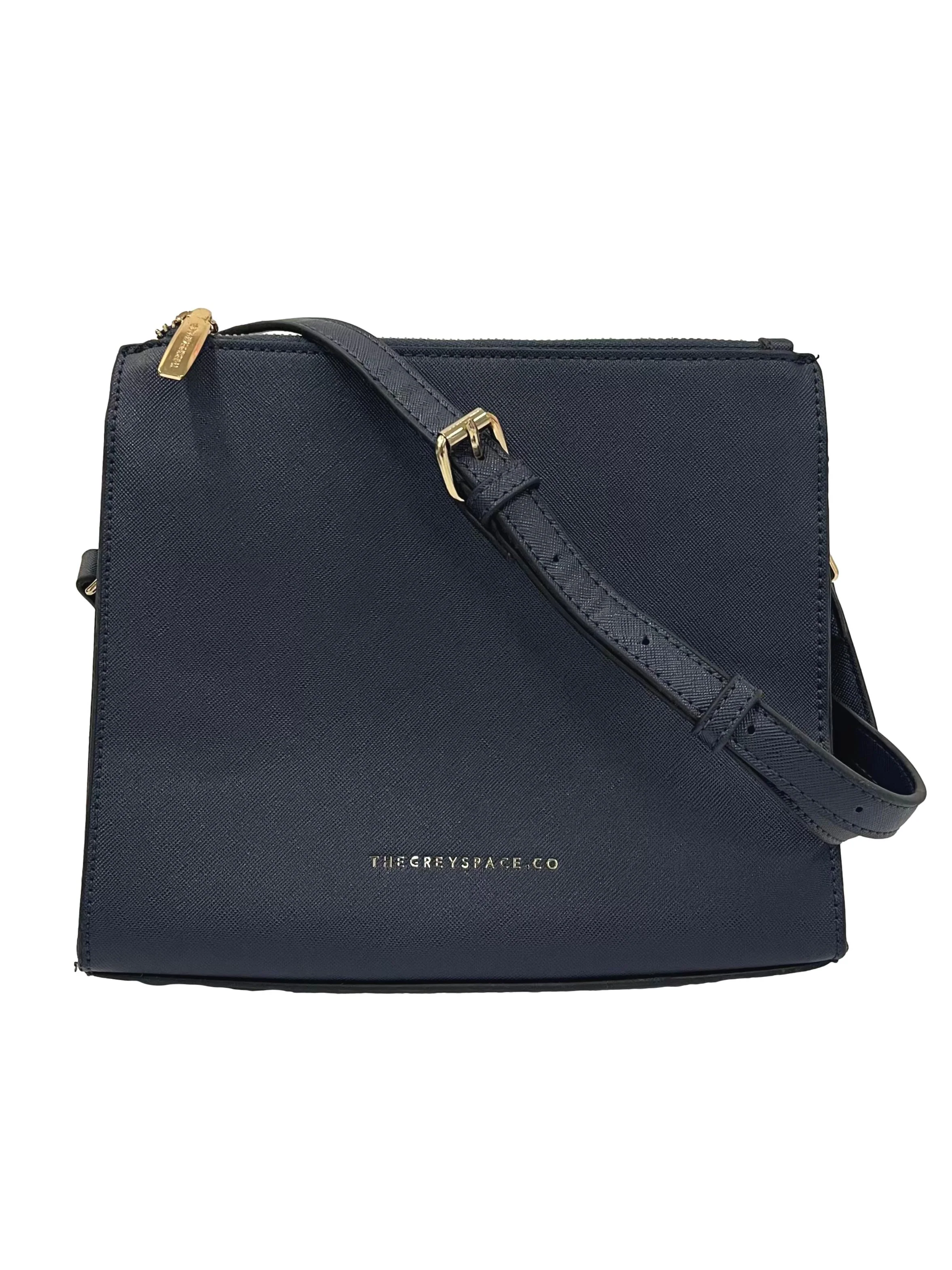 Navy Emma Dual Zip Sling Bag