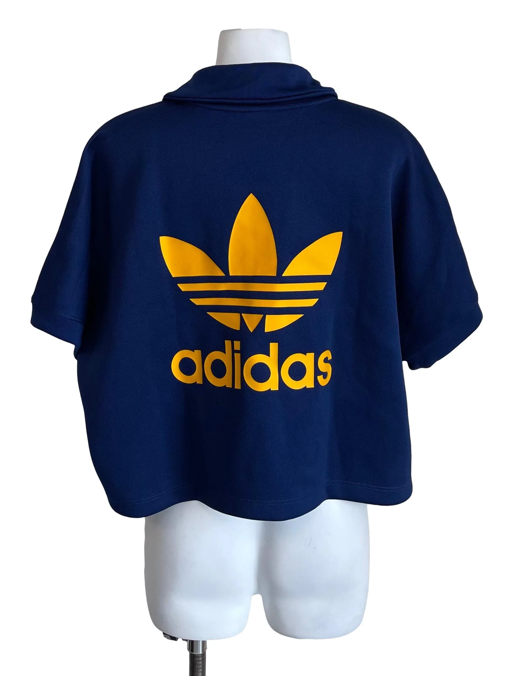 Navy Logo Crop Polo Top - Image 2