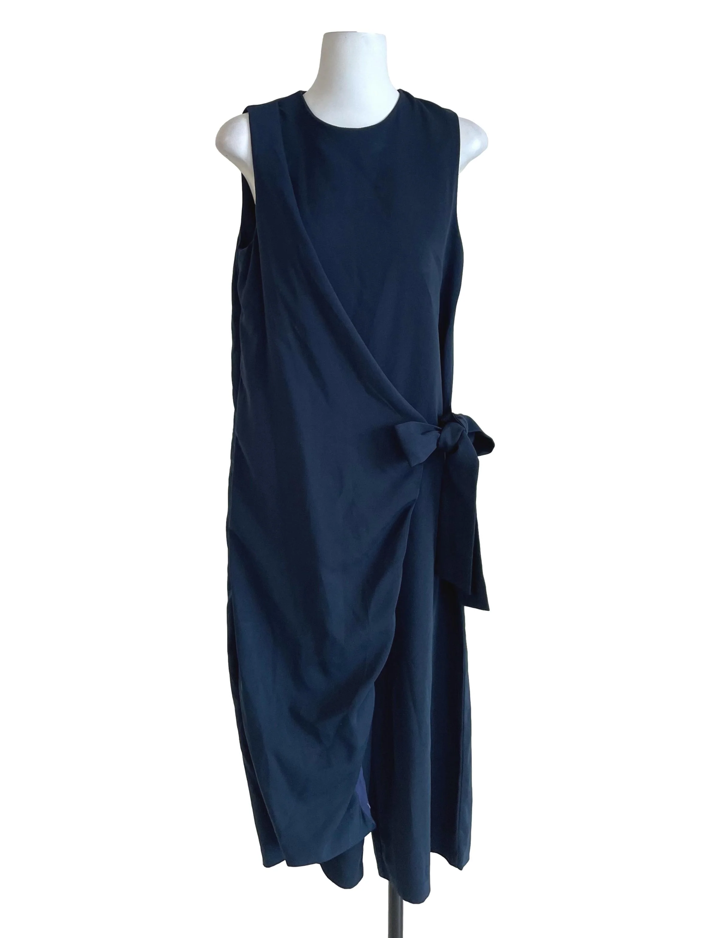 Navy Sleeveless Wrap Jumpsuit BTV
