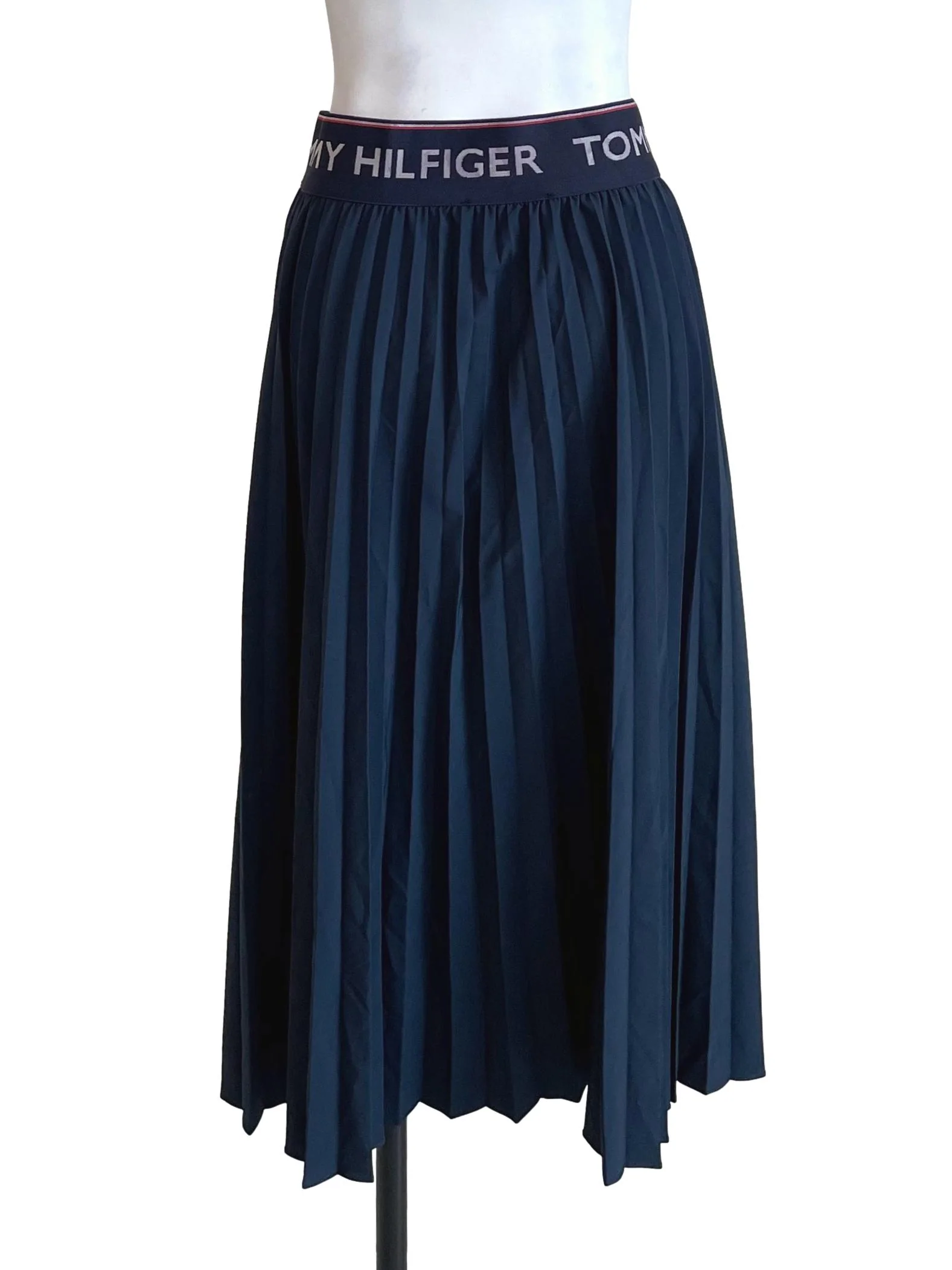 Navy Text Waist Accordion Skirt - Image 2