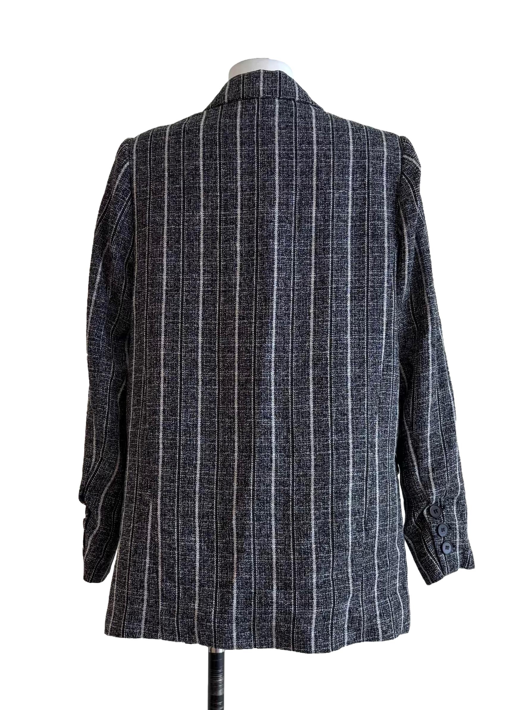 Nevada Grey Striped Wool Blazer - Image 2
