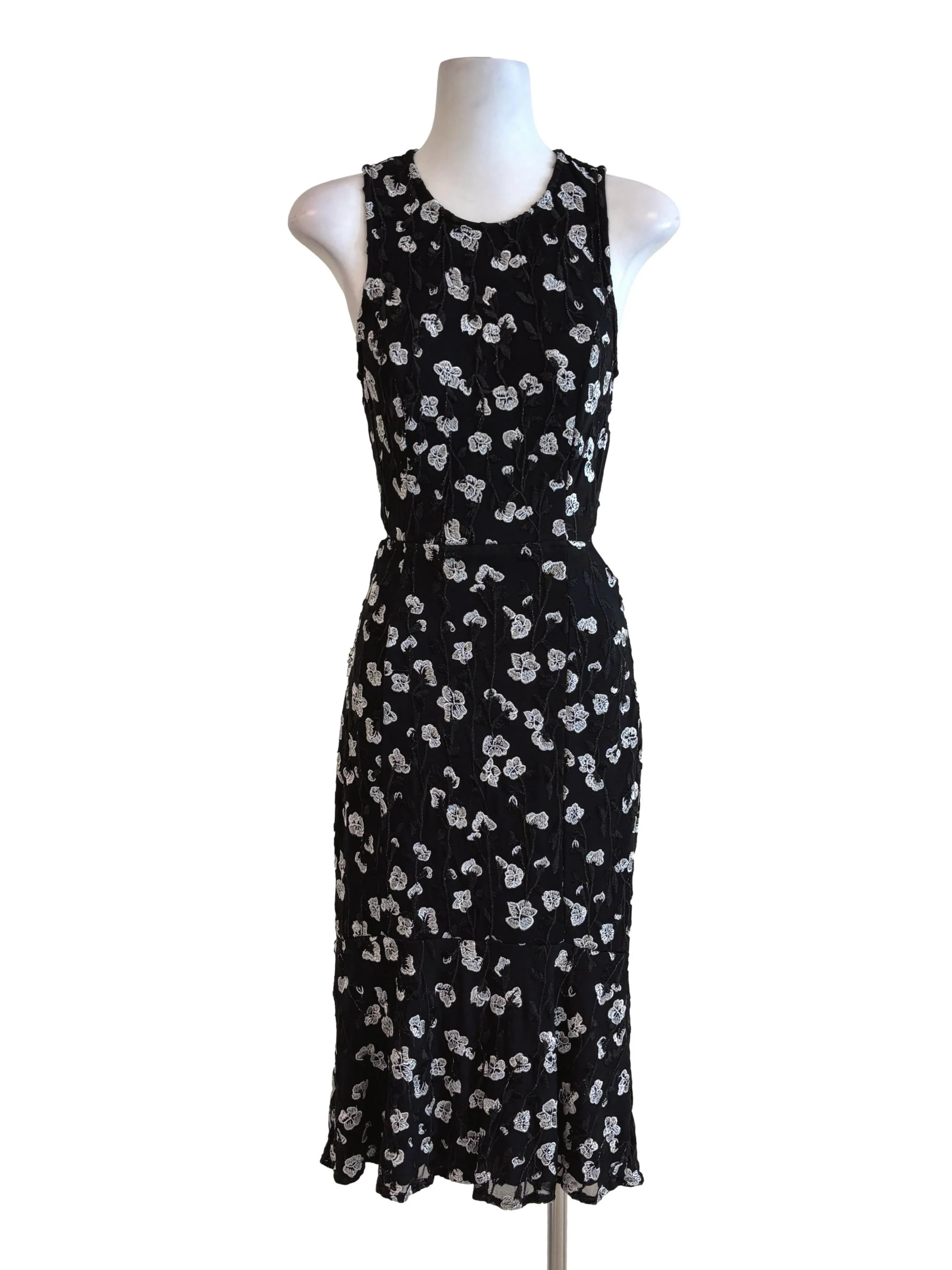 Night Black Floral Lace Sheath Dress