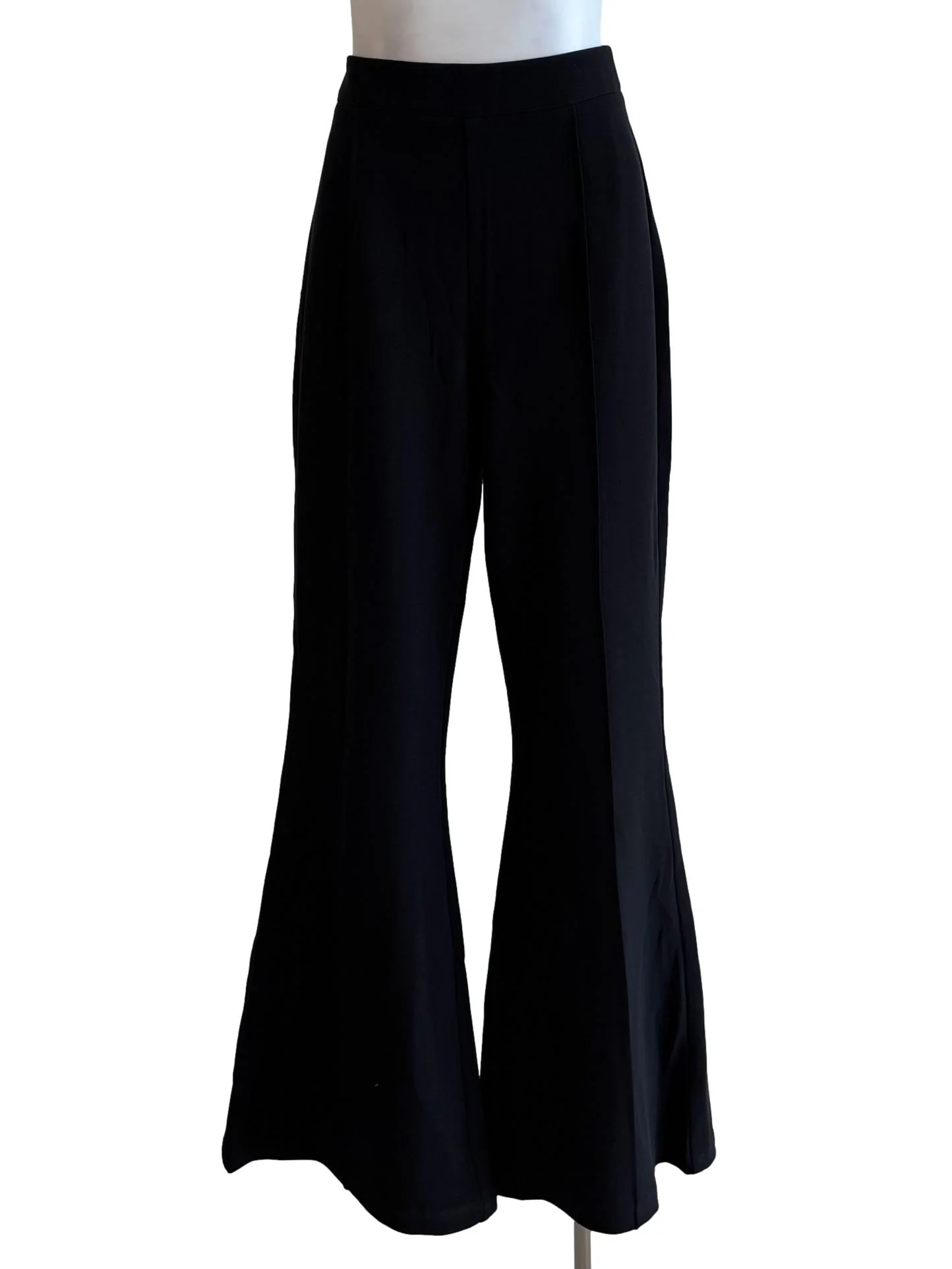 Night Black Lined Bell Bottom Pants