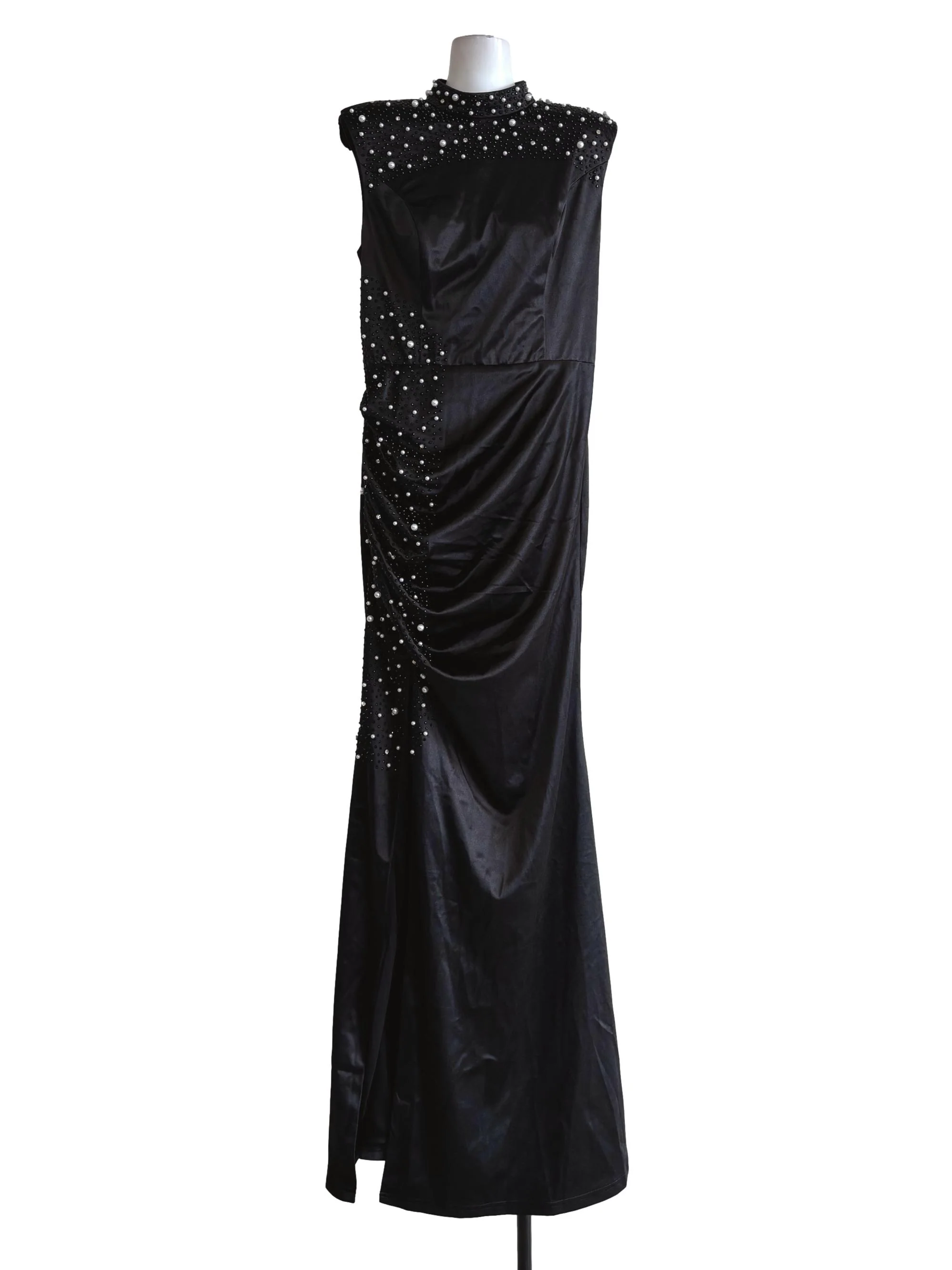 Night Black Mock Sleeveless Sparkle Dress