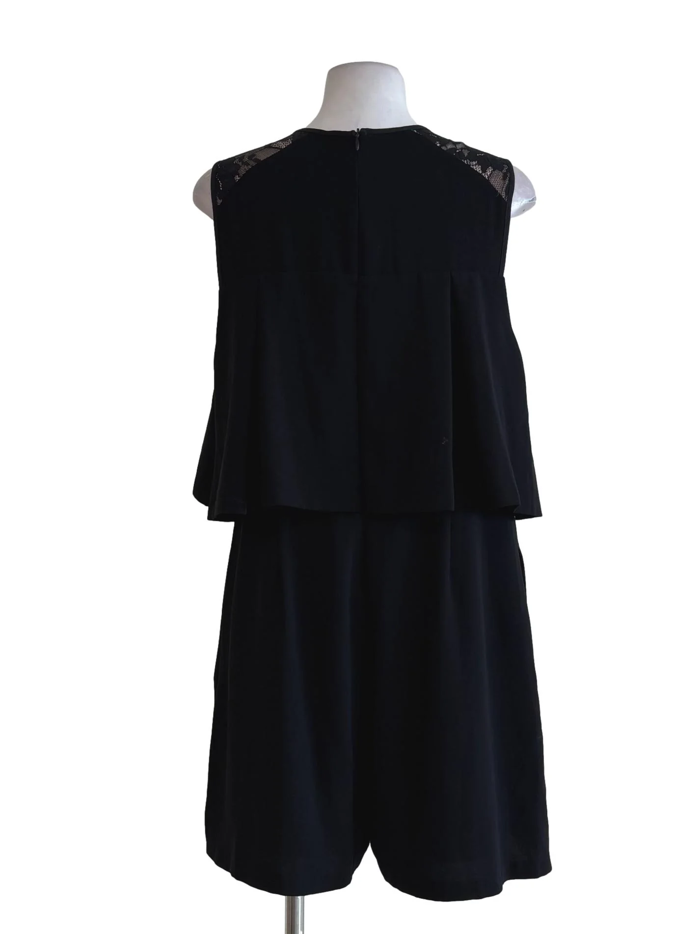 Night Black Sleeveless Rompers - Image 2
