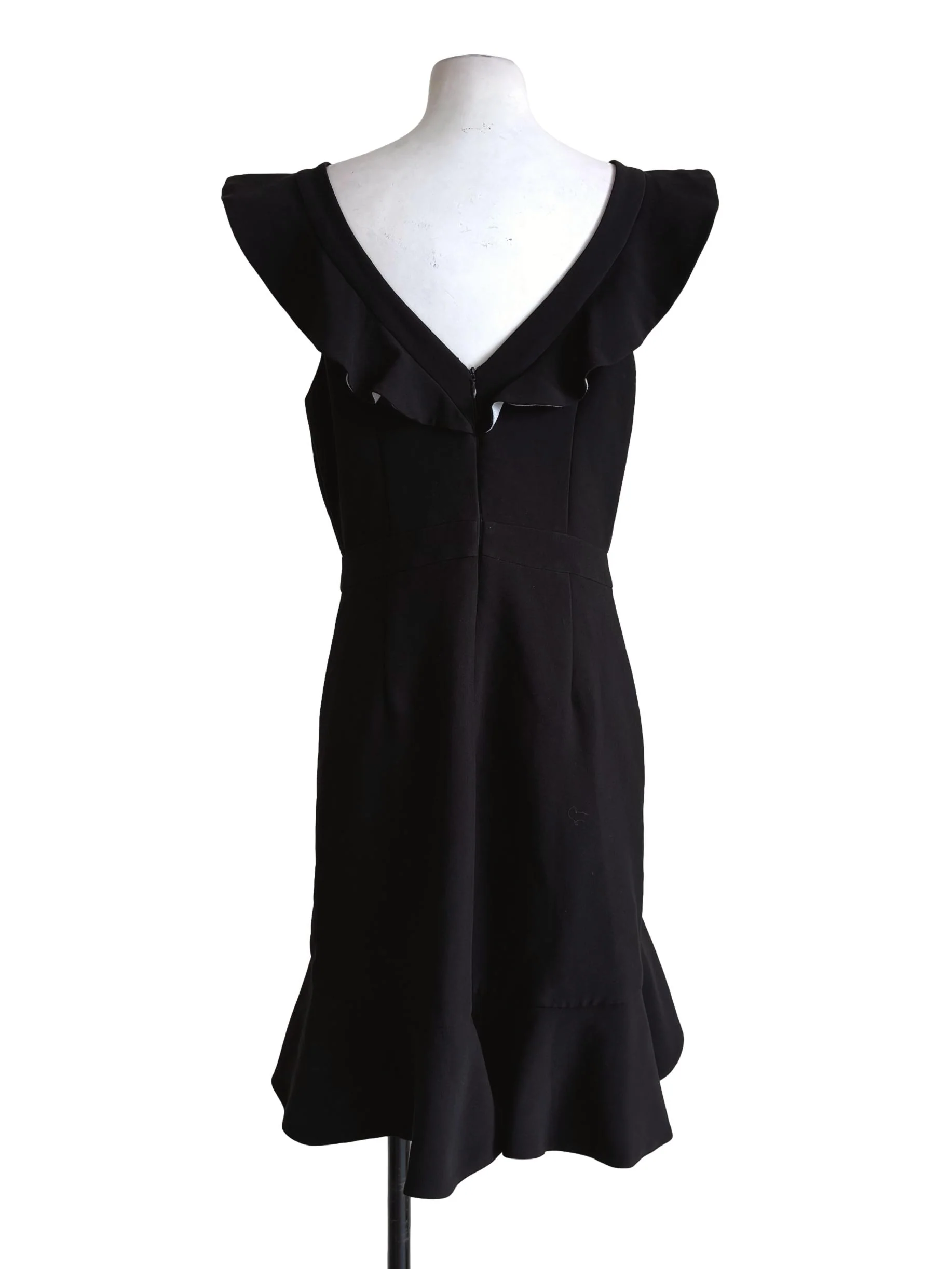 Night Black Sleeveless Ruffle Pencil Dress - Image 2