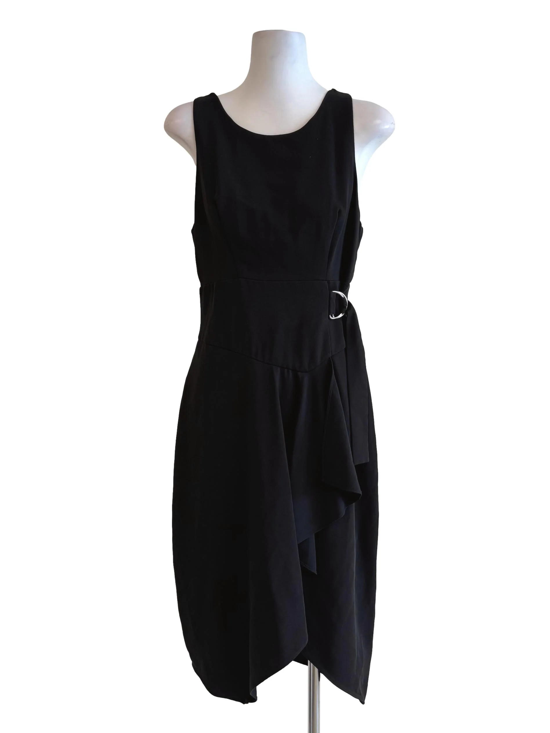 Night Black Sleeveless Ruffle Pencil Dress
