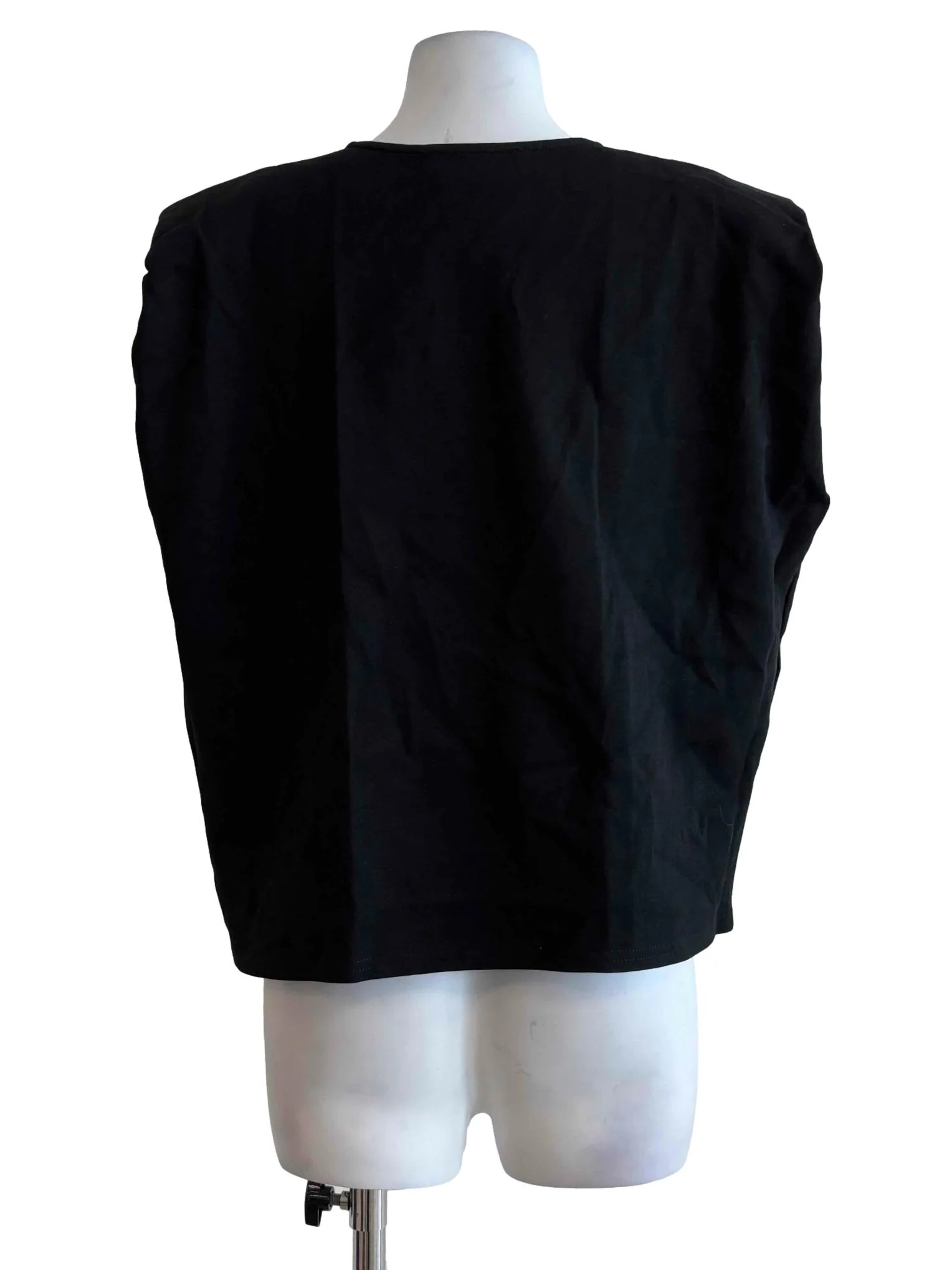 Night Black Sleeveless V-Neck Top - Image 2