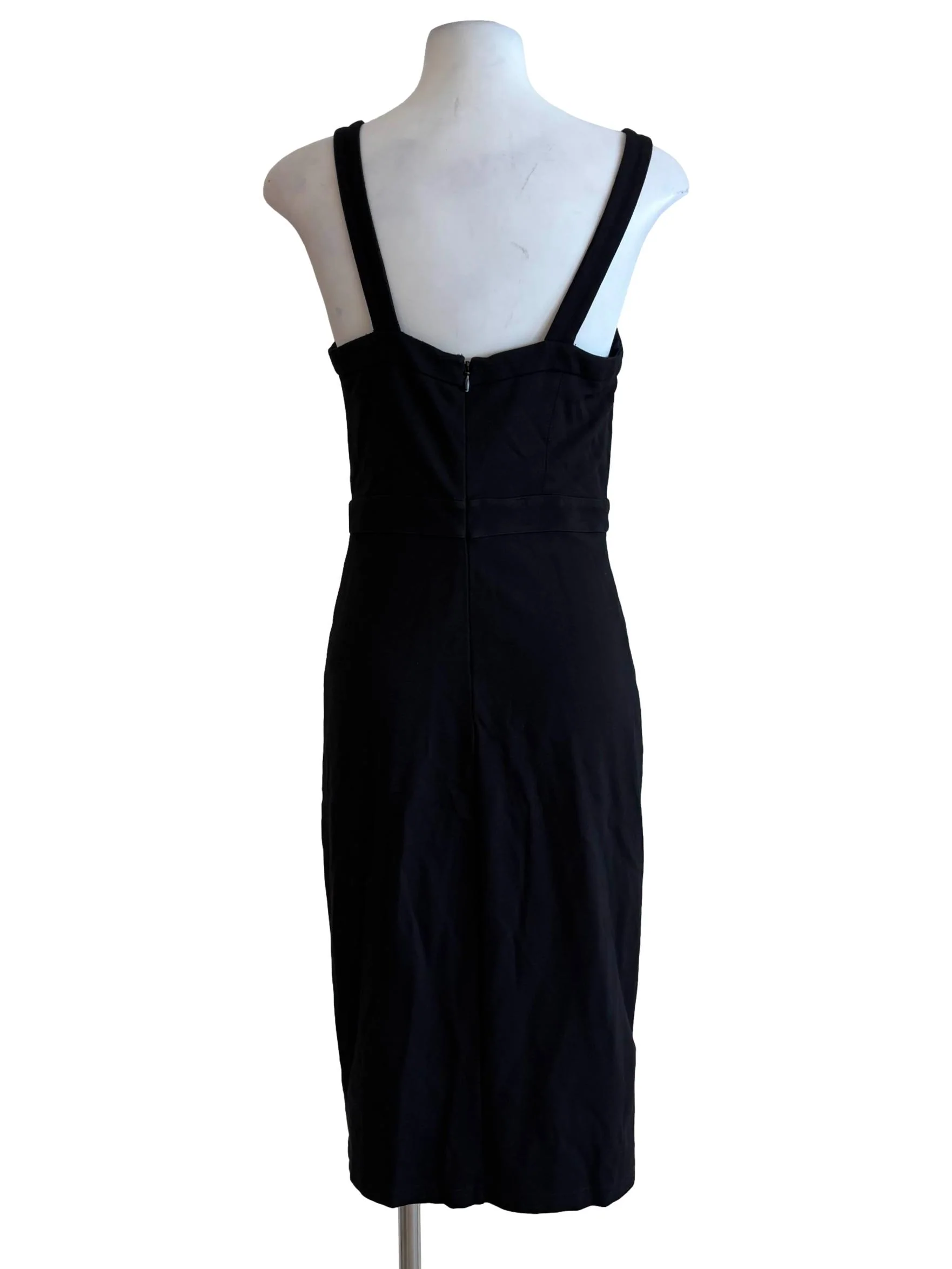 Night Black Square Neck Sheath Dress - Image 2