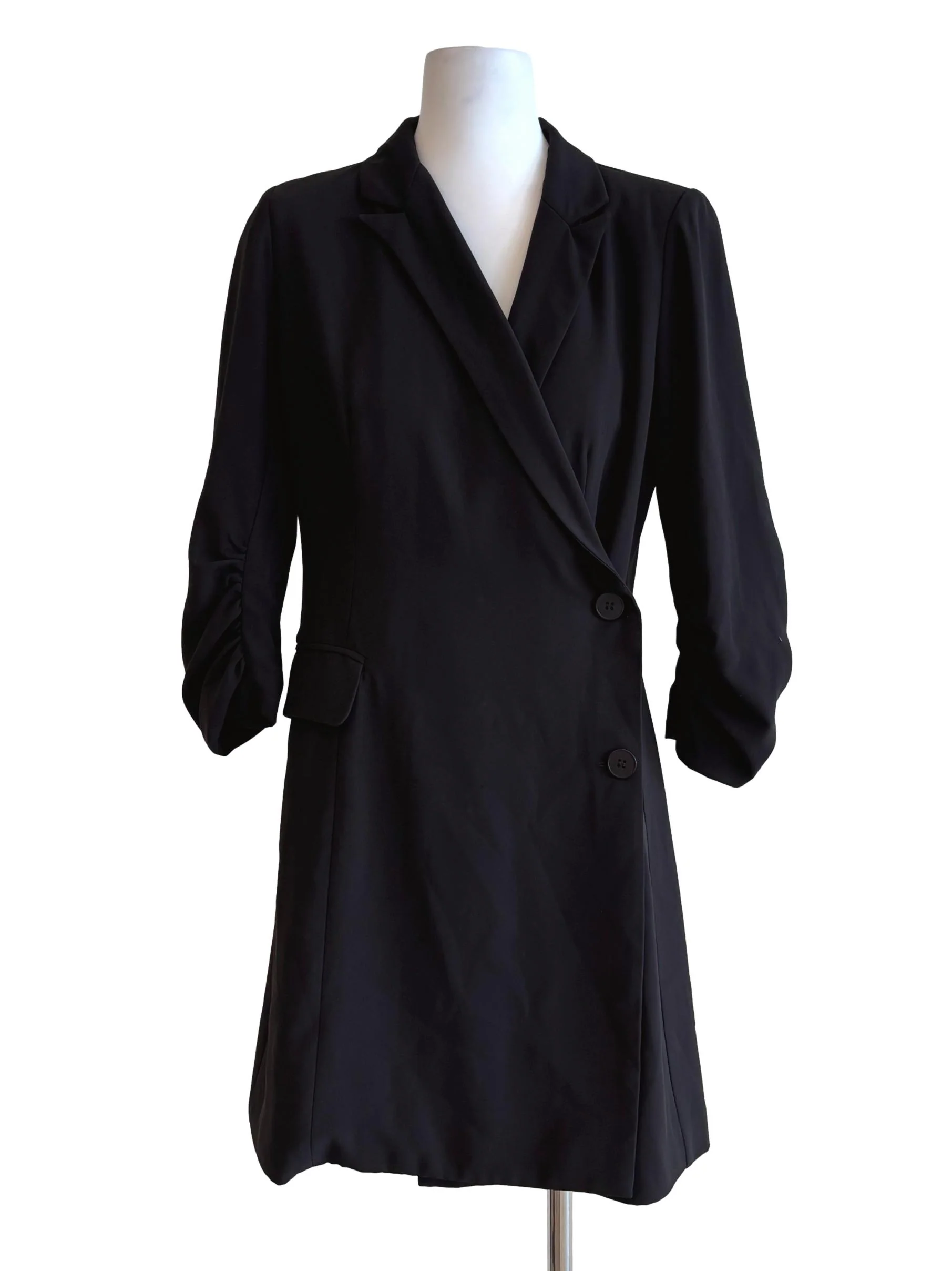 Night Black Surplice Blazer Dress LB