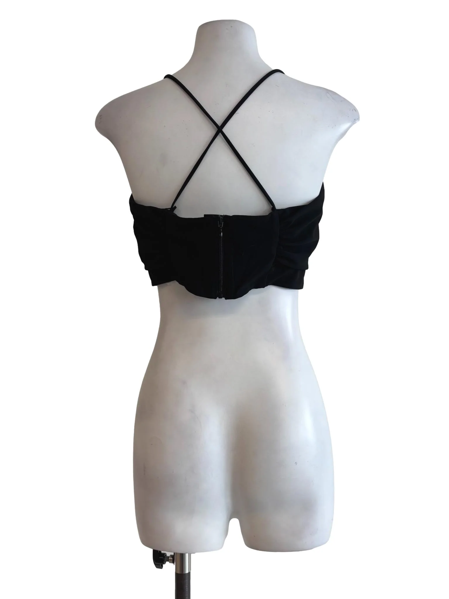 Night Black Sweetheart Neckline Strap Top - Image 2