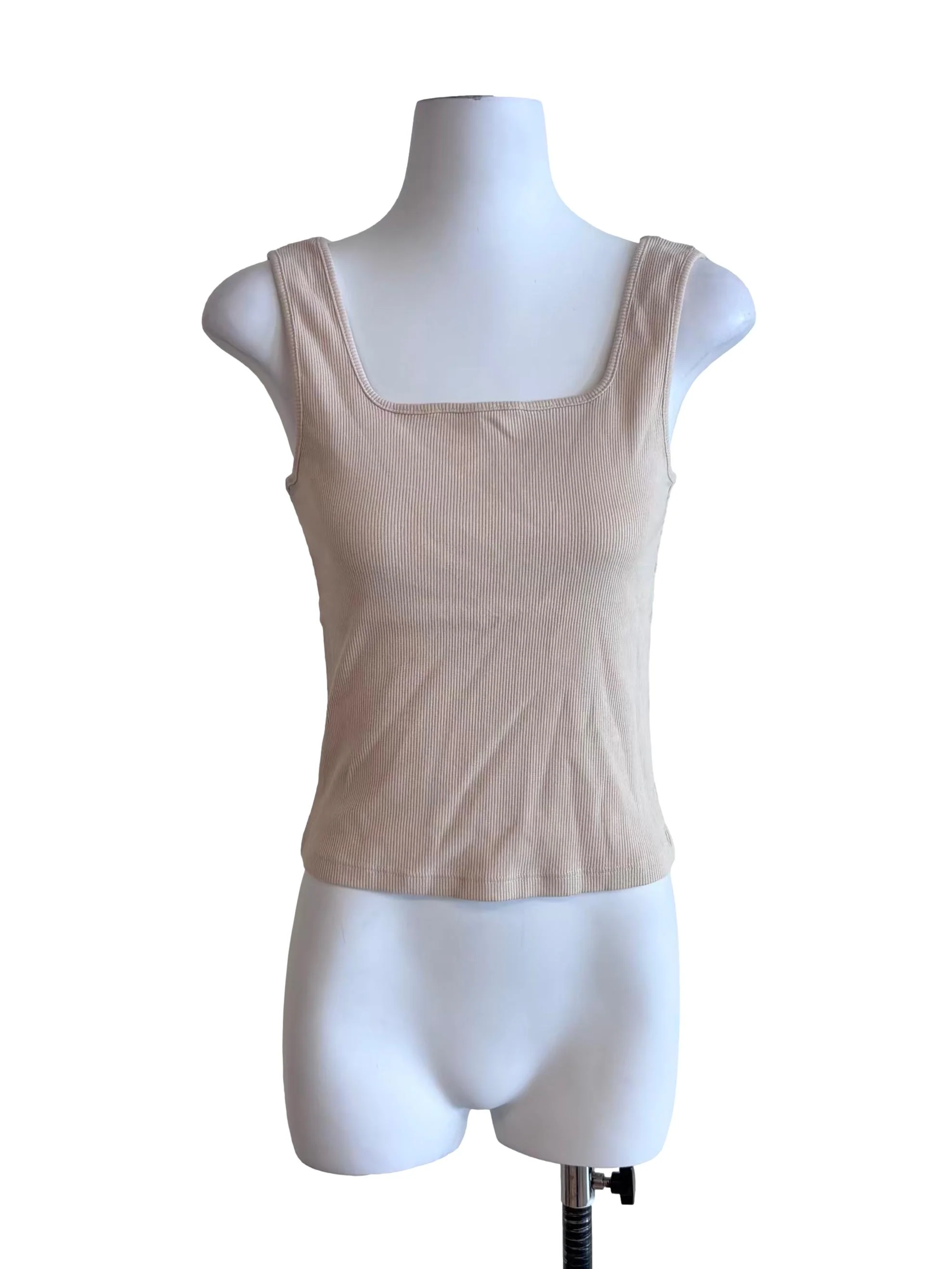 Nude Beige Knit Tank Top