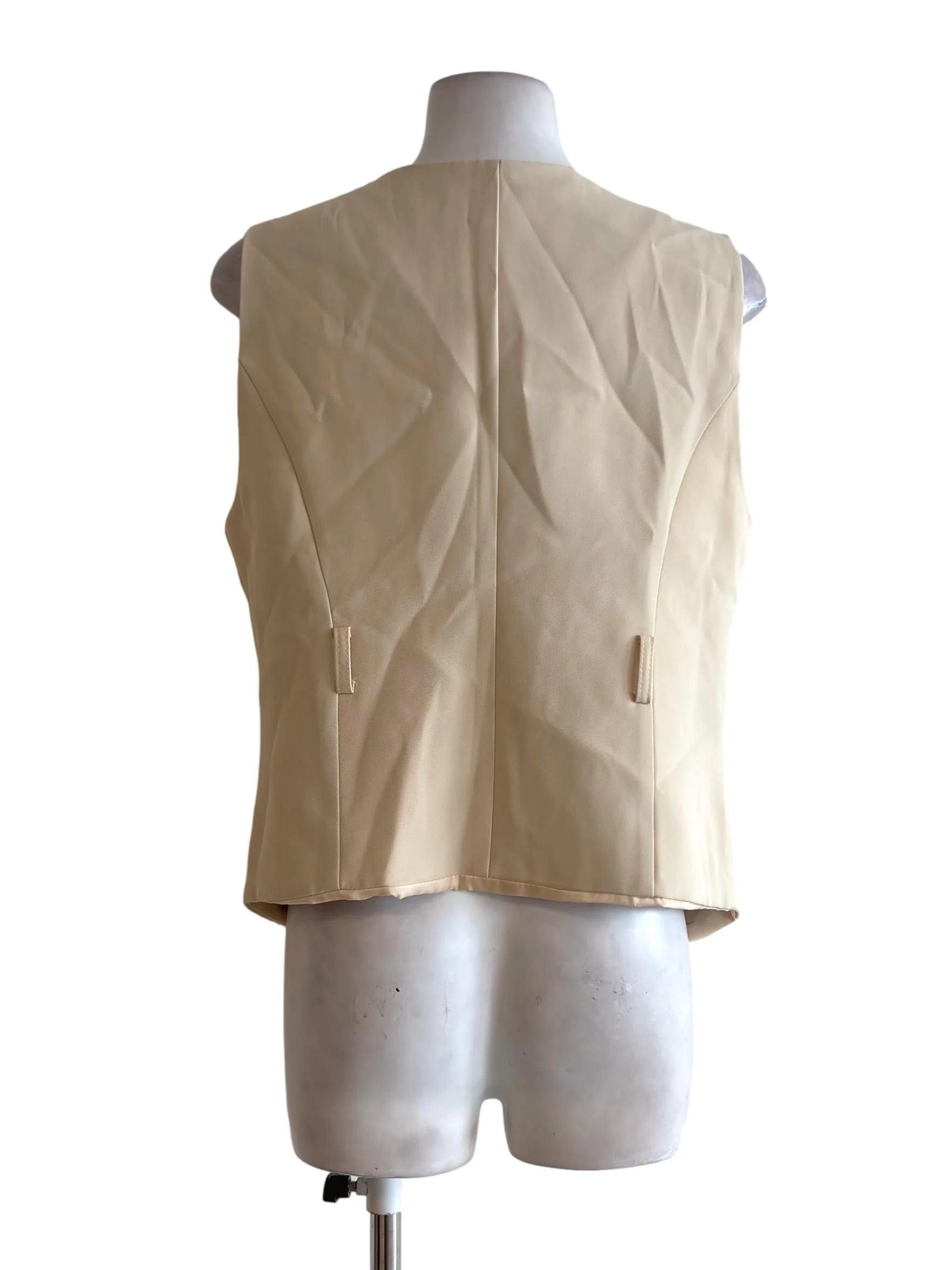 Nude Beige Single Breasted Vest - Image 2