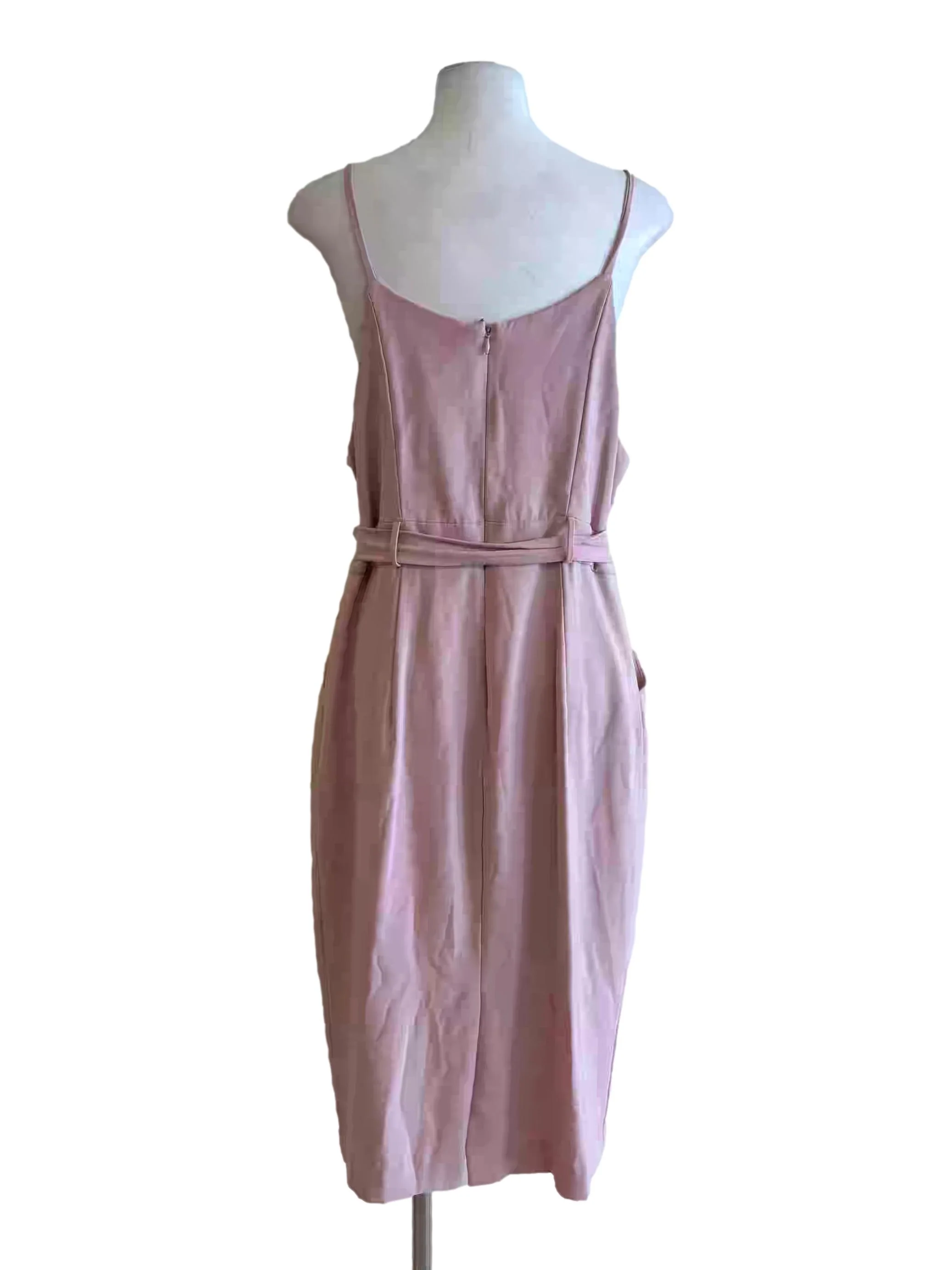 Nude Pink Spaghetti Strap Pencil Dress - Image 2